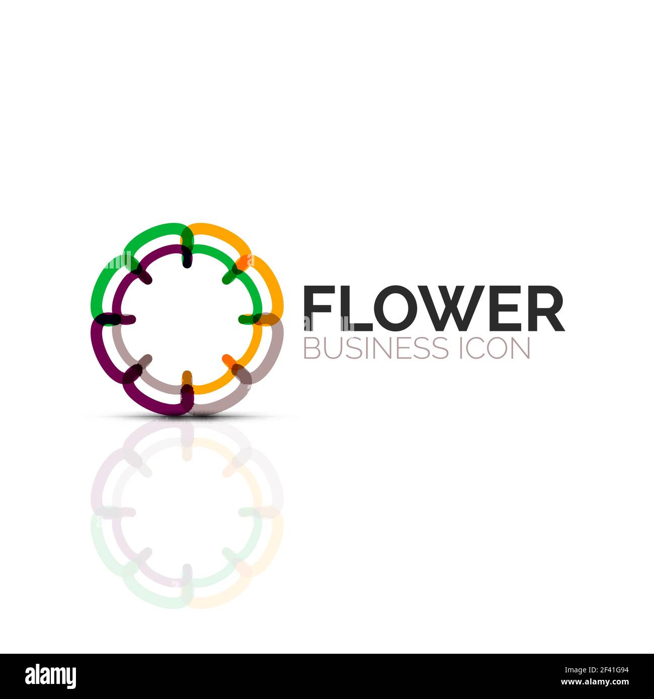 Abstrakte Blume oder Sterne minimalistisch lineare Symbol, dünne Linie geometrische Flachbild Symbol für Business Icon Design, abstrakte oder Emblem. Abstrakte Blume oder Sterne minimalistisch lineare Symbol, dünne Linie geometrische Flachbild Symbol für Business Icon Design, abstrakte oder Emblem. Vector Illustration isoliert auf Weiss mit farbigen Segmente erstellt Stock Vektor