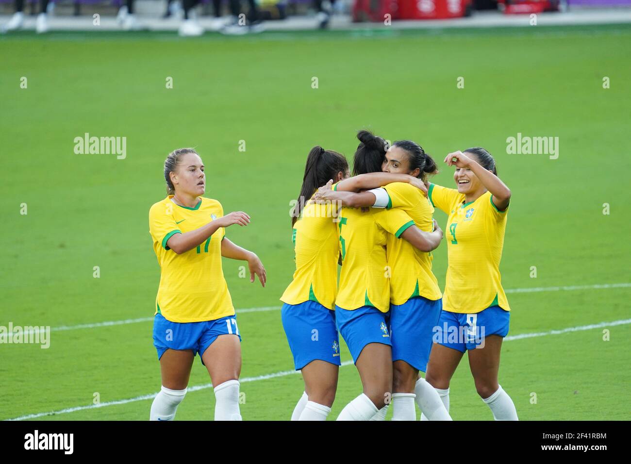 Orlando, Florida, USA, 18. Februar 2021, Brasilien konfrontiert Argentinien während der SheBelieves Cup im Exploria Stadion (Foto: Marty Jean-Louis) Stockfoto