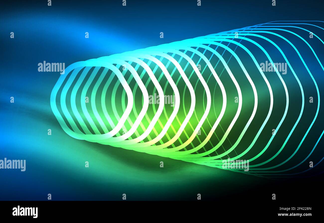 Umrisse Sechsecke, glühende geometrische Formen, digitale Techno abstrakt Hintergrund. Umrisse Sechsecke, glühende geometrische Formen, digitale techno Abstract Background, Vector Illustration Stock Vektor
