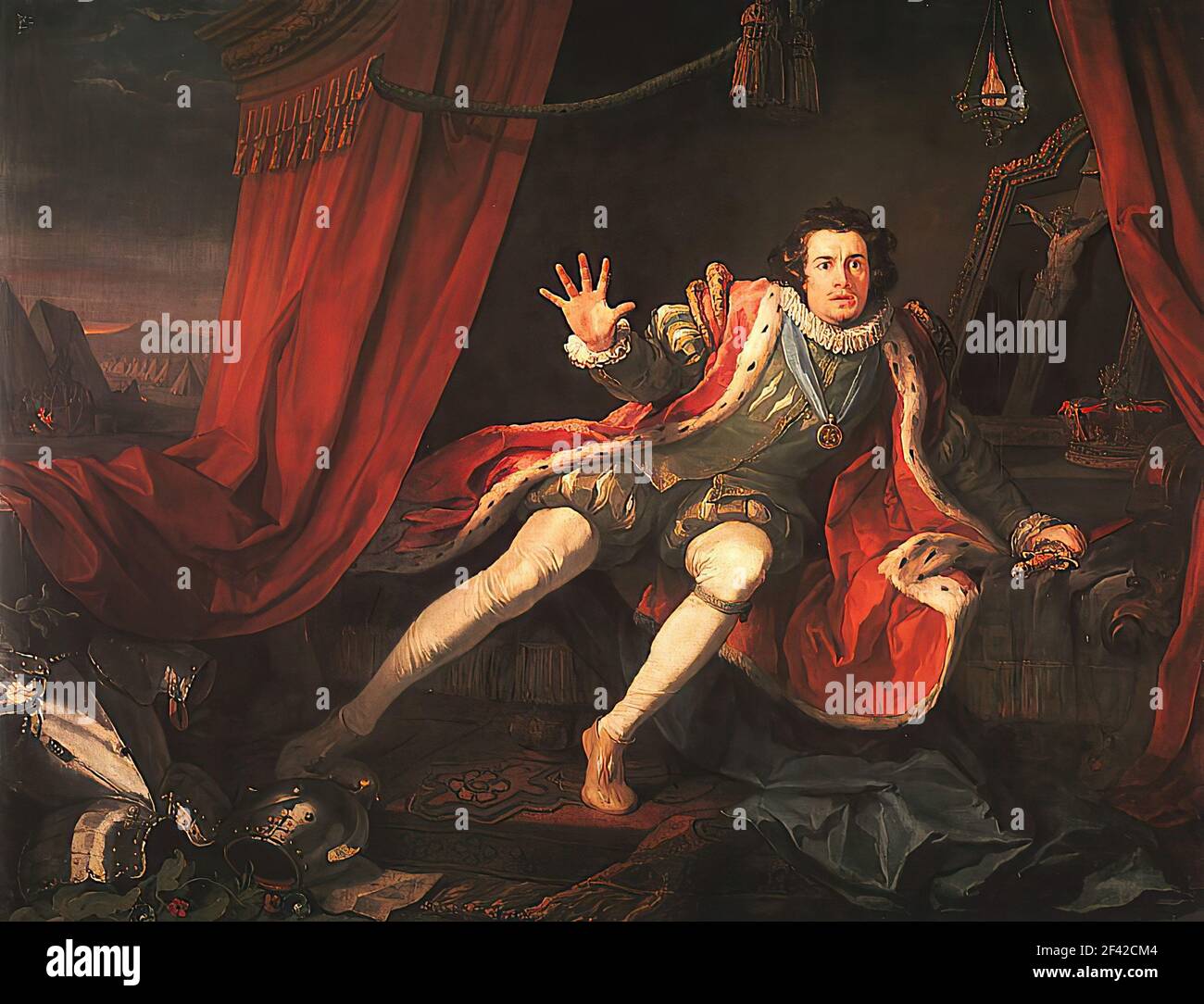 William Hogarth- David Garrick als Richard III. 1745 Stockfoto