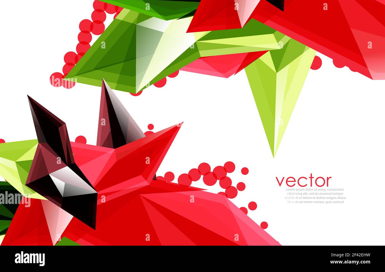 Farbe Glaskristalle auf weißem Hintergrund, geometrische abstrakte Komposition mit Glassteinen und Copyspace, Hintergrundvorlage. Vektor-Farbe Glaskristalle auf weißem Hintergrund, geometrische abstrakte Komposition mit Glas Edelsteine und Copyspace, Hintergrund-Vorlage Stock Vektor