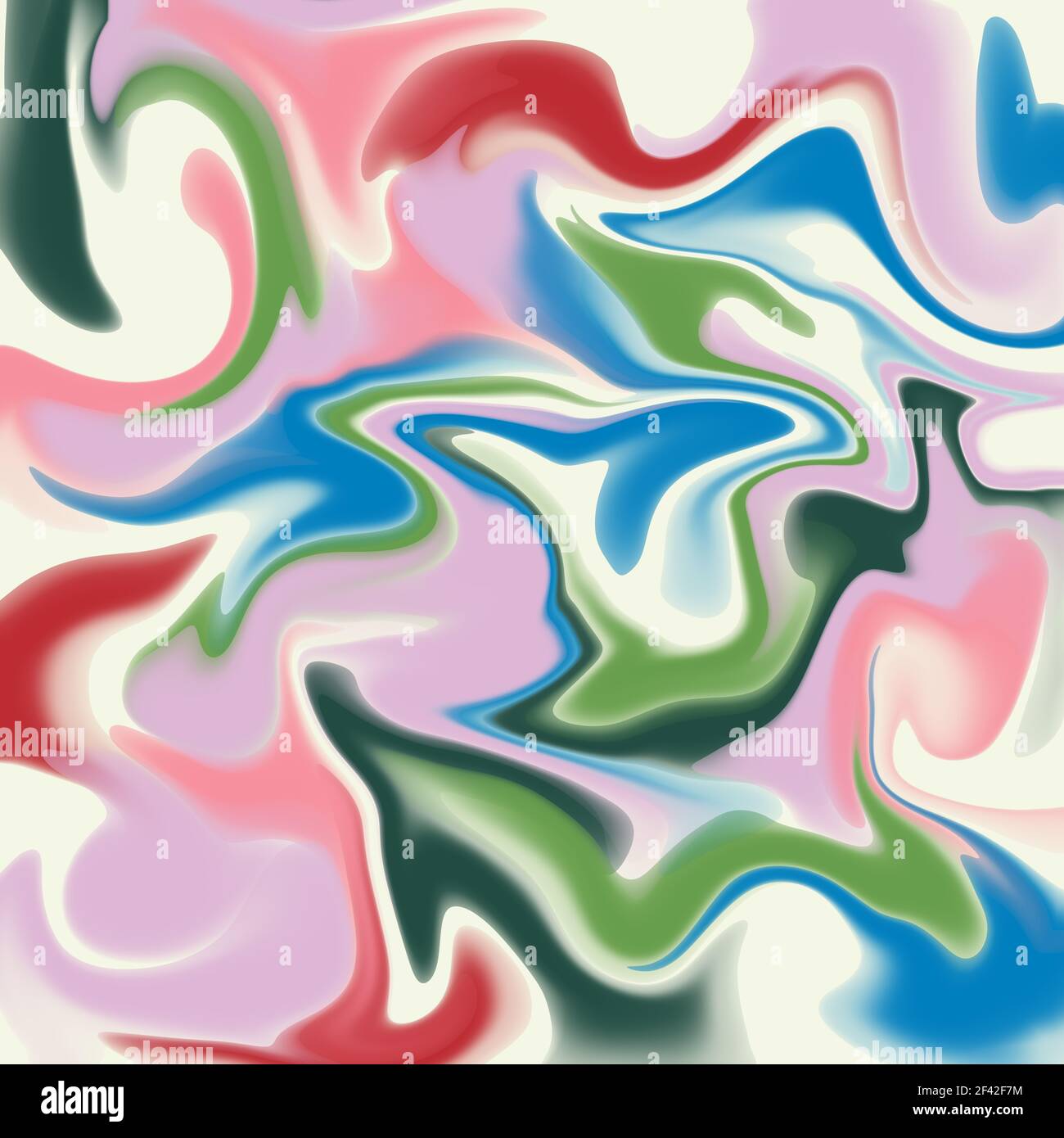 Ornamentaler Hintergrund mit abstrakten Mustern Flüssige Malerei abstrakte Textur, Kunsttechnik. Eine bunte Kombination aus Acryl lebendige Farben. Stockfoto