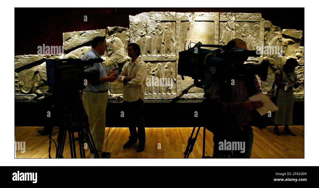 Dies sind Abgüsse von Reliefs, die dem Staiorcase im Palast von Darius (359-338BC) hinzugefügt wurden..... Eine neue Ausstellung des alten Persien Eröffnung im British Museum..... 9. September 2005 bis 8. Januar 2006.pic David Sandison 7/9/2005 Stockfoto