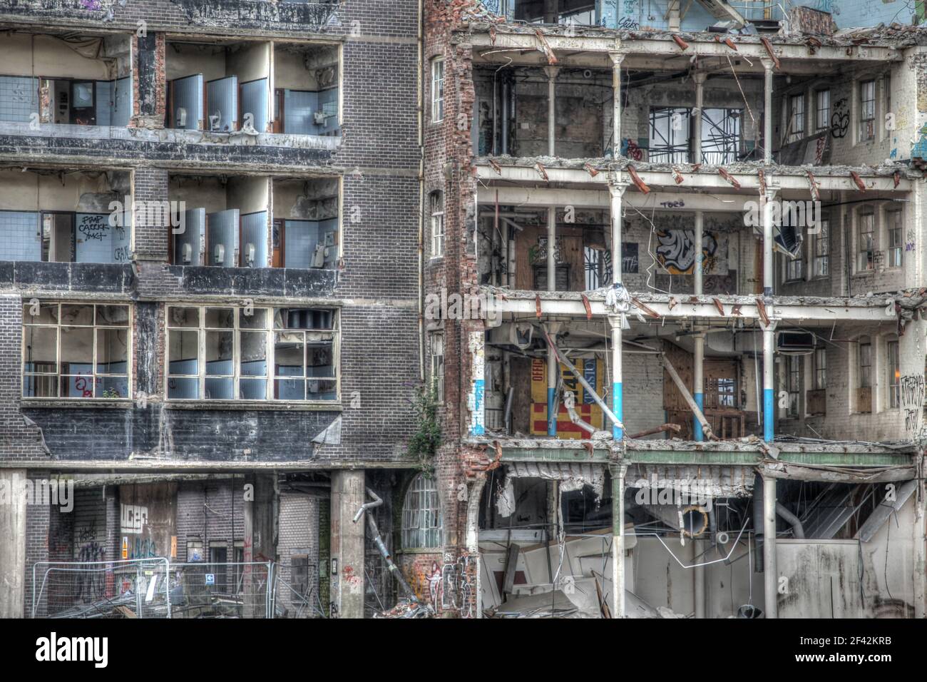 Industrielle Entgleisung und Gentrifizierung in Glasgow. Stockfoto