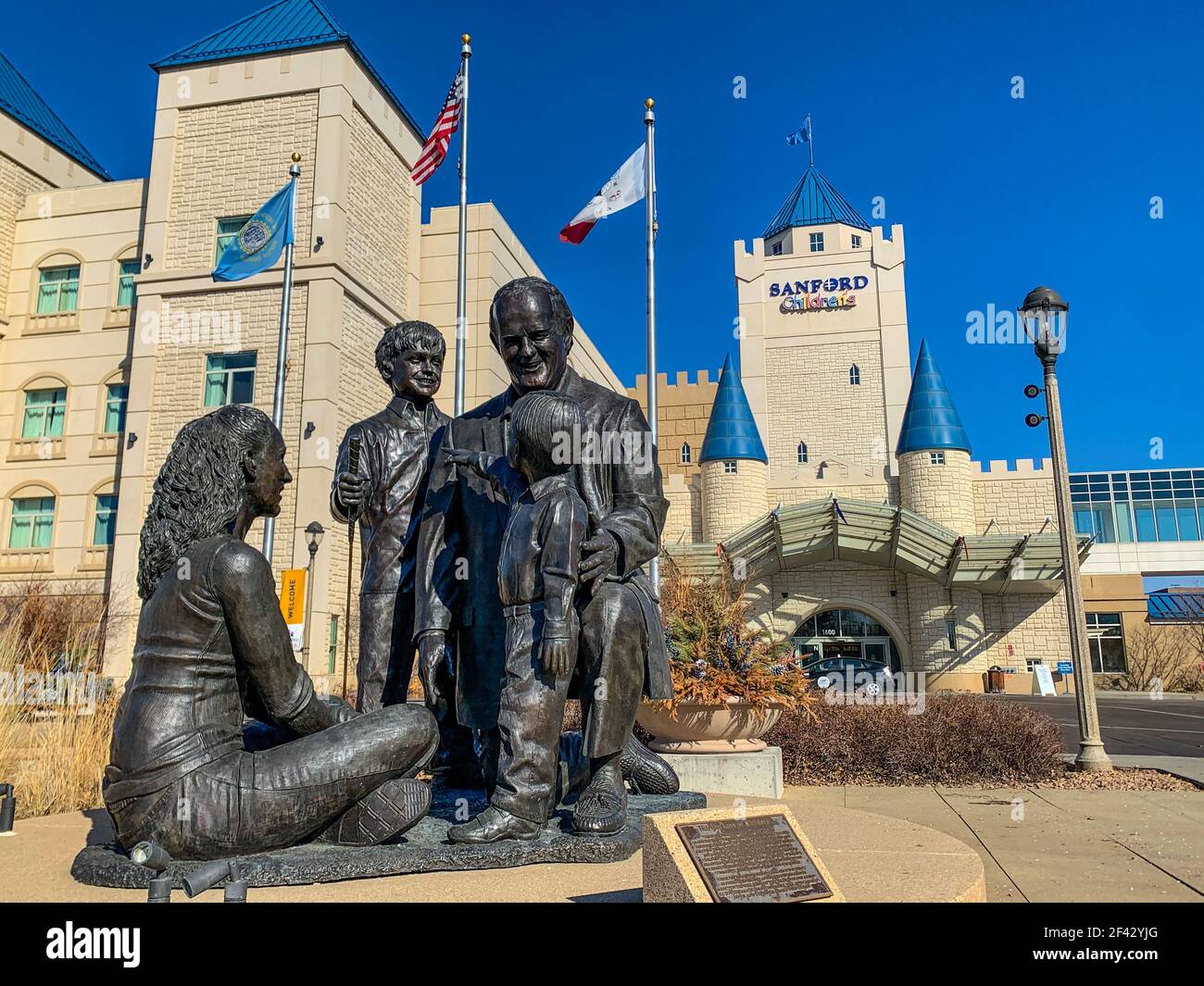 Sanford Health Main Campus, Sioux Falls, South Dakota, USA: 3-2021: Children's Hospital Castle of Care Stockfoto