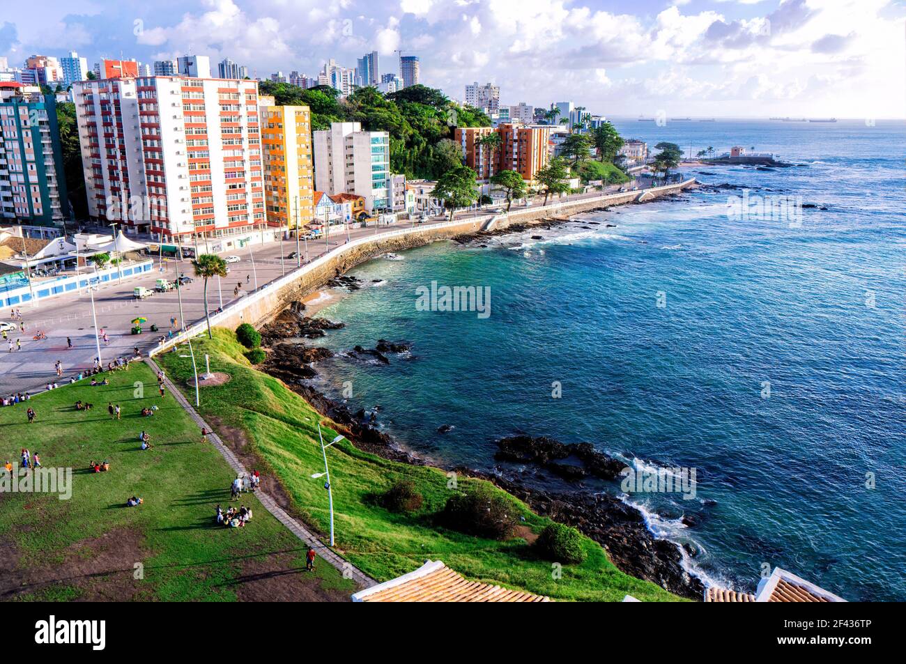 Blick auf Farol da Barra in Salvador, Bahia, Brasilien Stockfoto