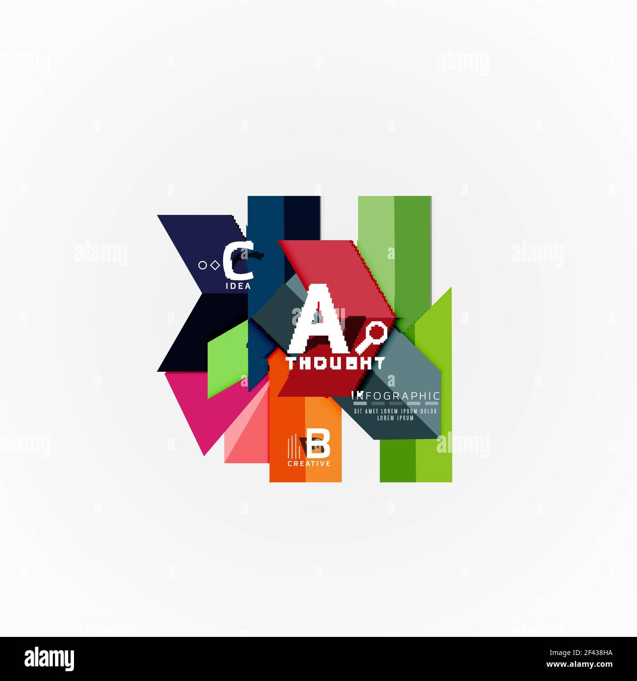 Abstrakte geometrische Option Infografik Banner, a b c Schritte Prozess. Abstrakte geometrische Option Infografik Banner, a b c Schritte Prozess. Vektorgrafik Stock Vektor