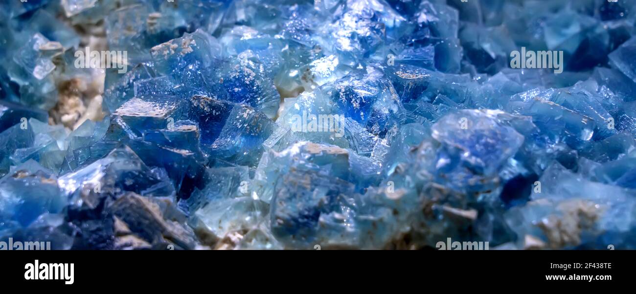 Blau aqua Kristall Rock Textur Hintergrund Stockfoto