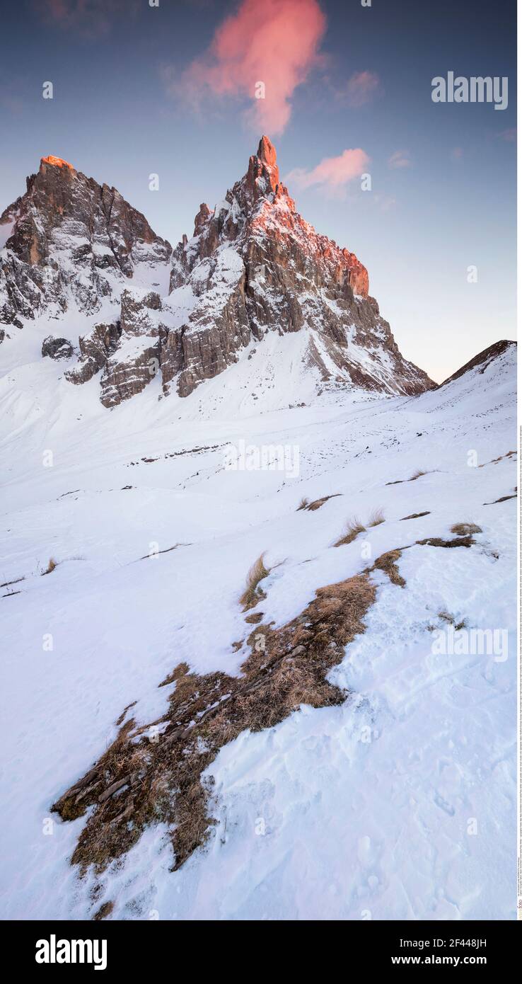 Geographie / Reisen, Italien, Alpen, Dolomiten Cimon della Pala, Winter, Additional-Rights-Clearance-Info-not-available Stockfoto