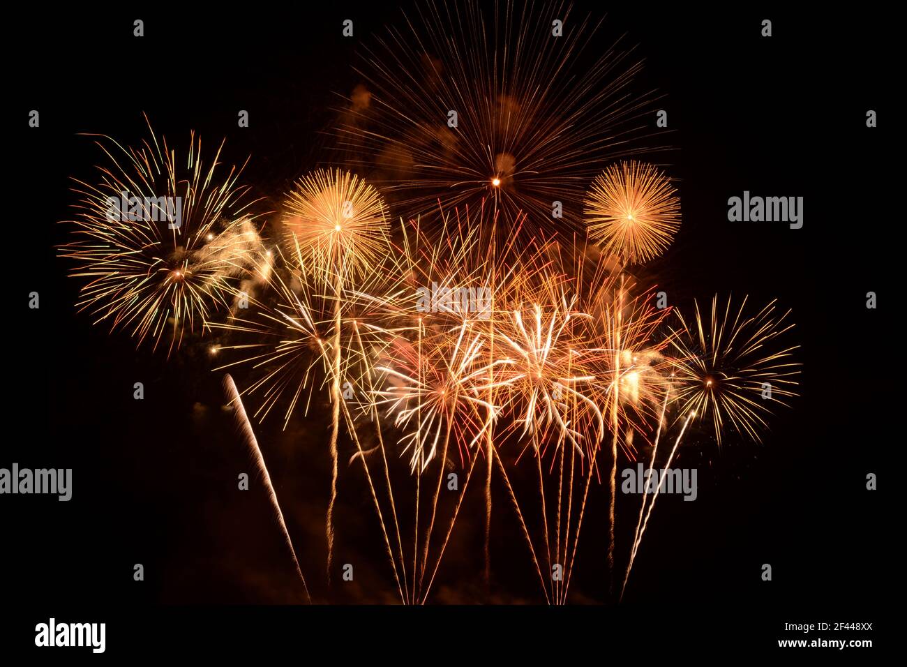Spektakuläres Feuerwerk Stockfoto