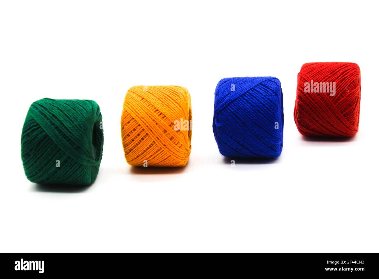 Ein Bild von Gewindespulen isoliert auf weißem Hintergrund Stockfoto