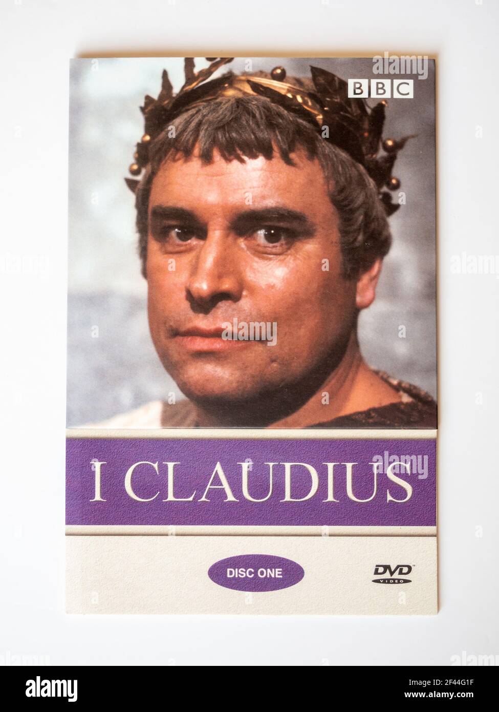 DVD der BBC TV-Serie I Claudius 1976, basierend auf den Romanen von Robert Graves; Schauspieler Brian Blessed auf dem Ärmel Stockfoto