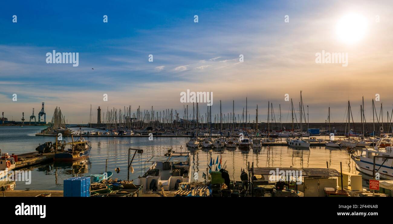Fischerhafen in Sète, in Hérault, in Okzitanien, Frankreich Stockfoto