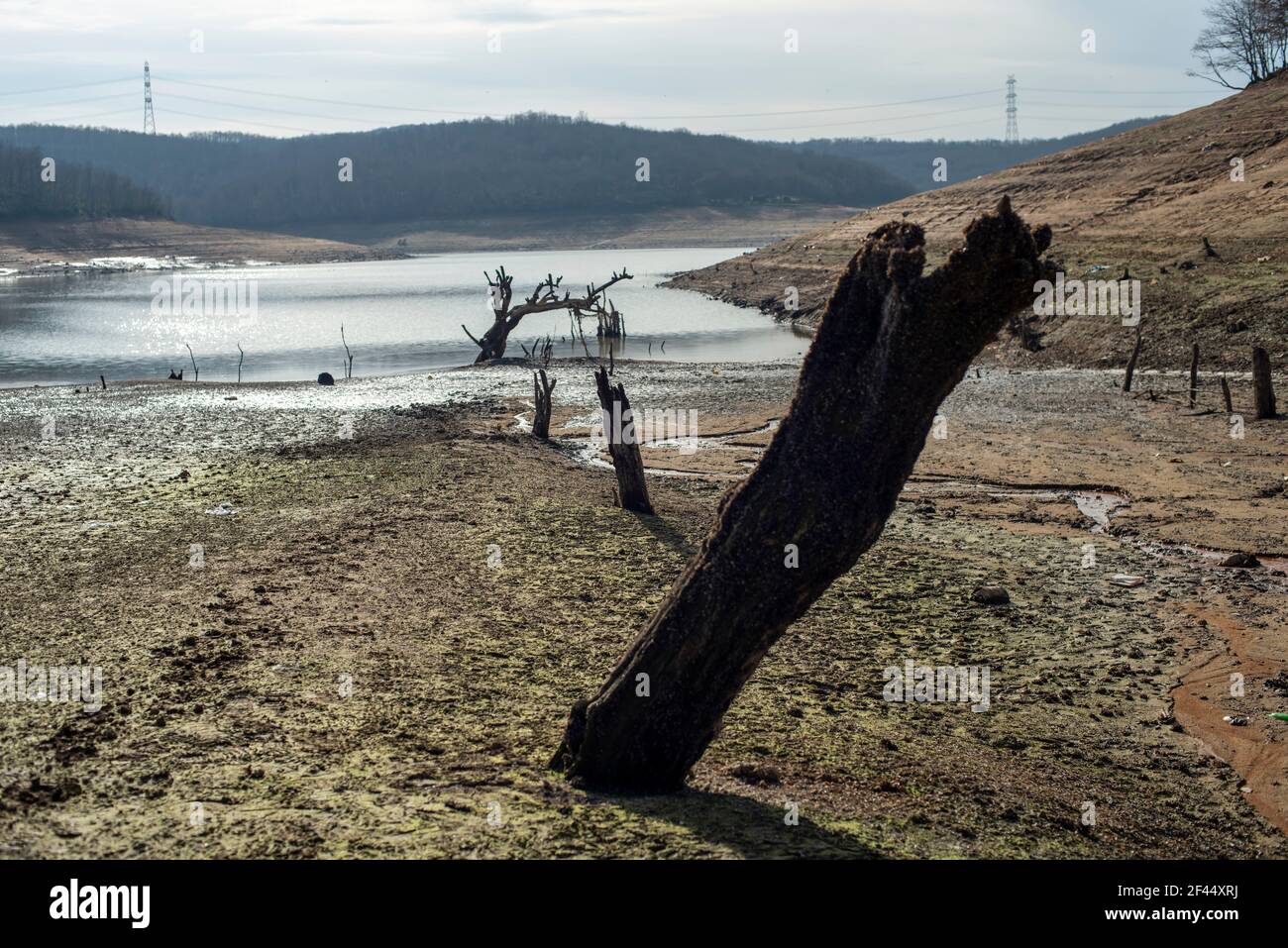 Der Omerli-Staudamm ist eine sehr wichtige Trinkwasserquelle für die Metropolregion Istanbul. Stockfoto
