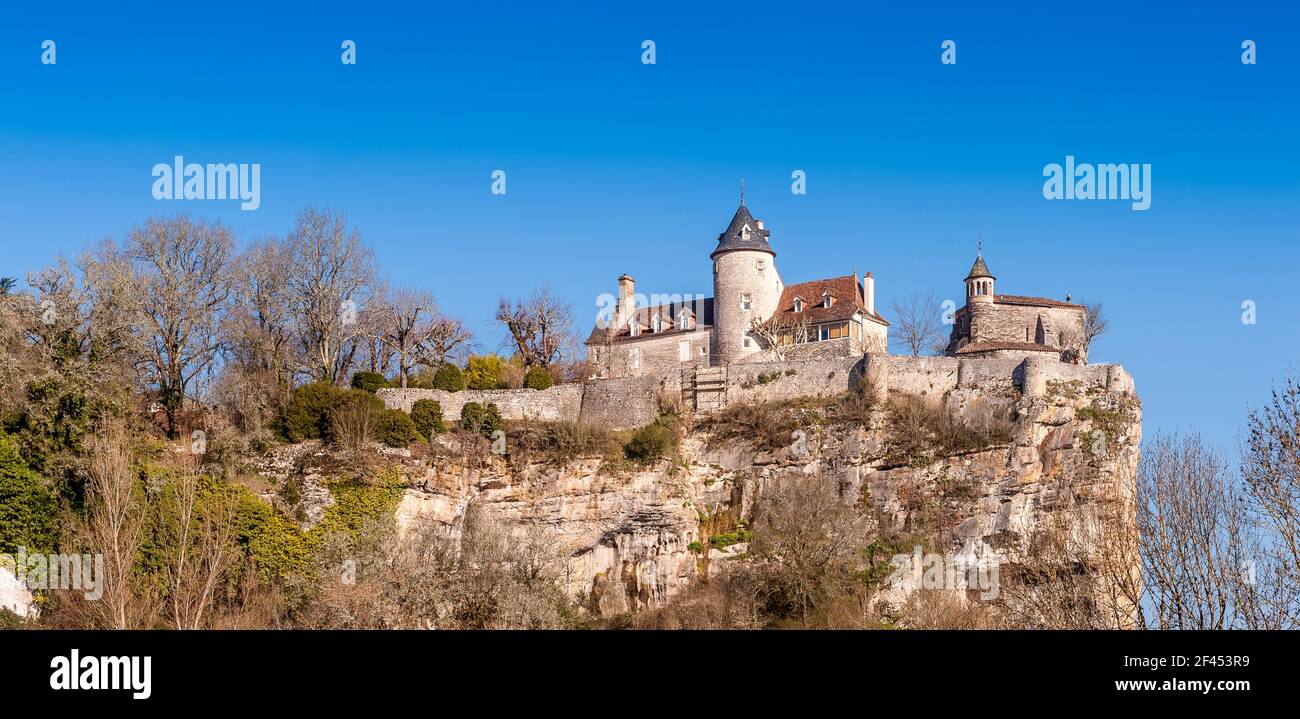 Ein feudales Schloss in Périgord, New Aquitaine, Frankreich Stockfoto