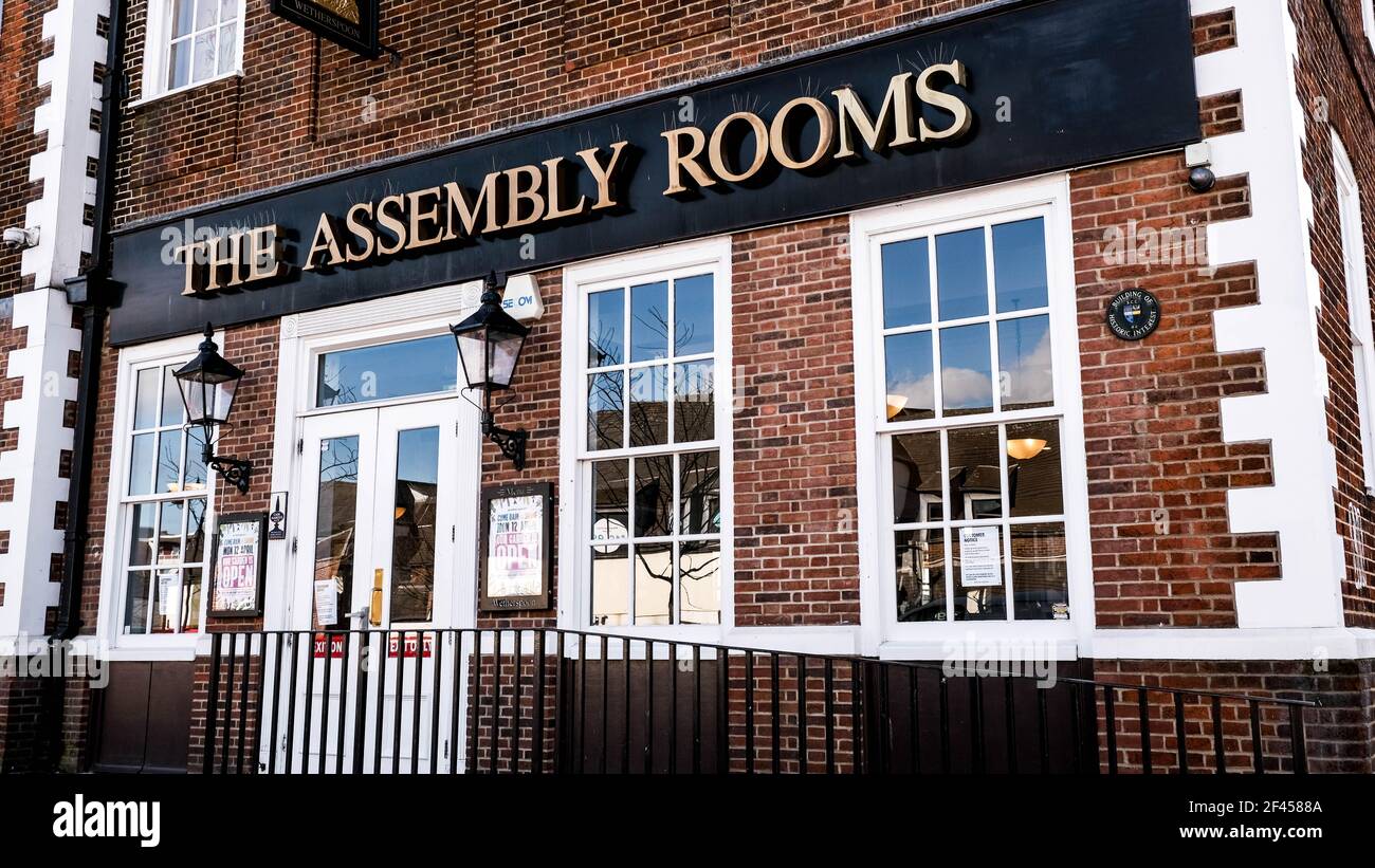 London, Großbritannien, März 19 2021, Wetherspoons Pub geschlossen während Covid-19 Coronavirus Lockdown Stockfoto