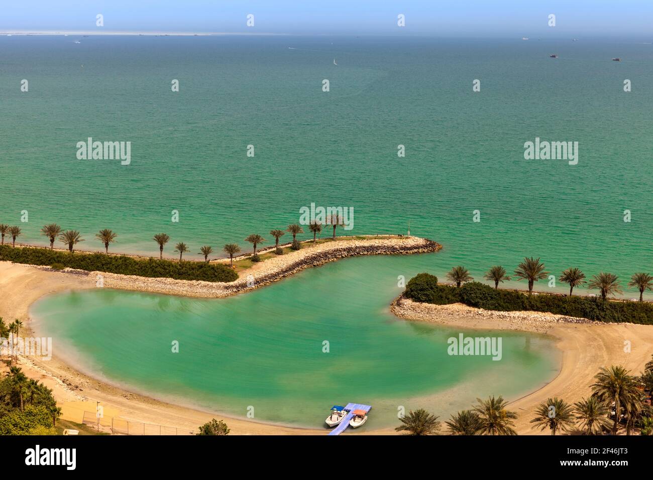 Katar, Doha, West Bay, Lagune im Sheraton Doha Resort & Convention Hotel Stockfoto