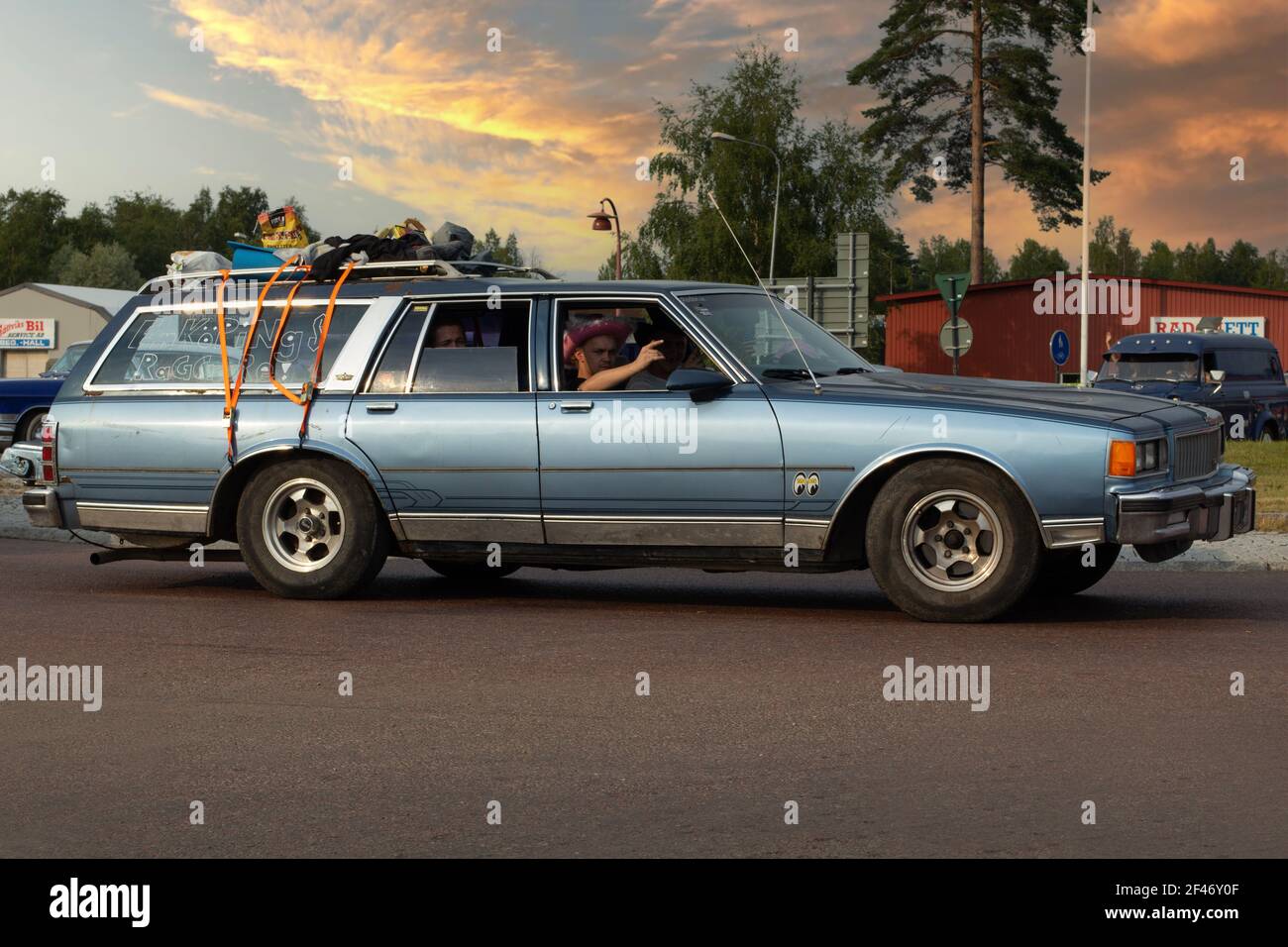 Rattvik, Schweden - Juli 27,2013: Oldtimer-Woche Rttvik - Oldtimer Chevrolet Caprice Station Wagon, 1985. Der Oldtimer. Stockfoto