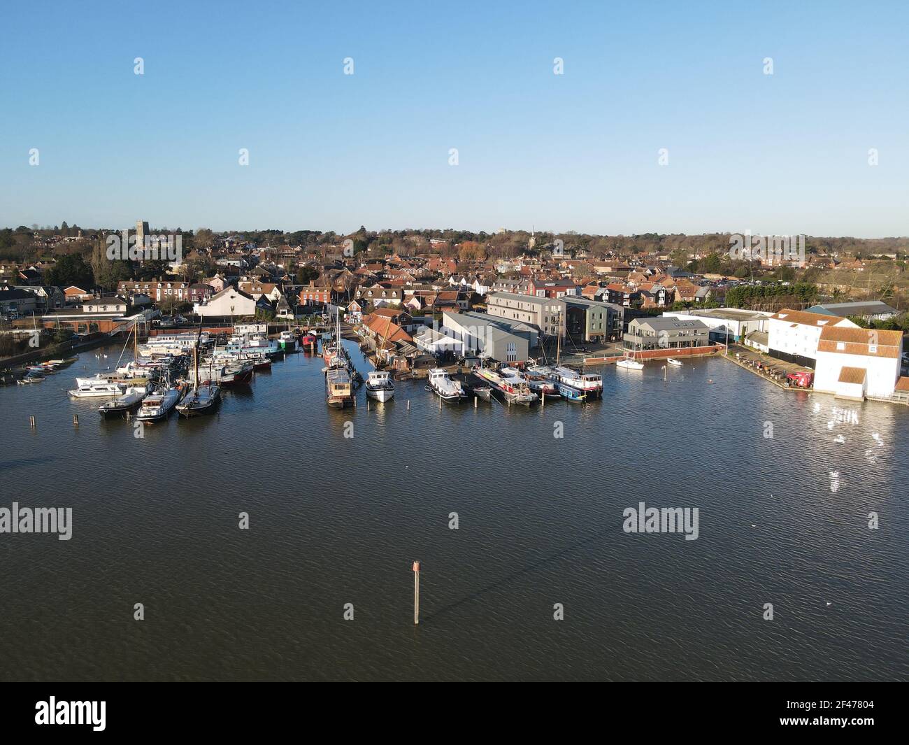 Woodbridge Suffolk Waterside Aerial Stockfoto