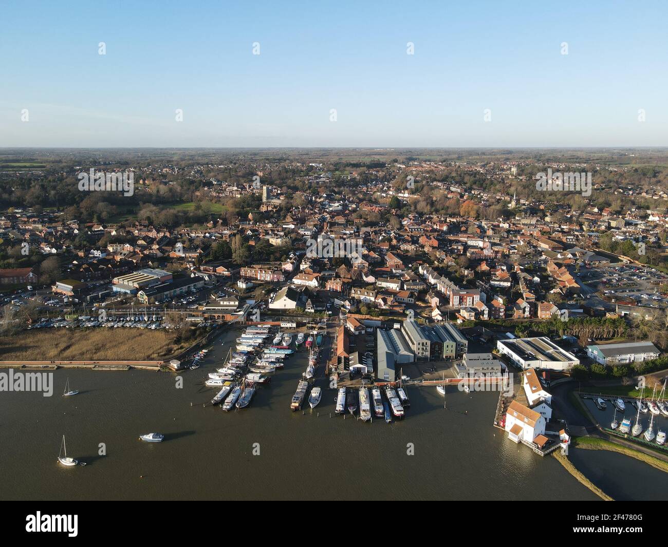 Woodbridge Suffolk Waterside Aerial Stockfoto