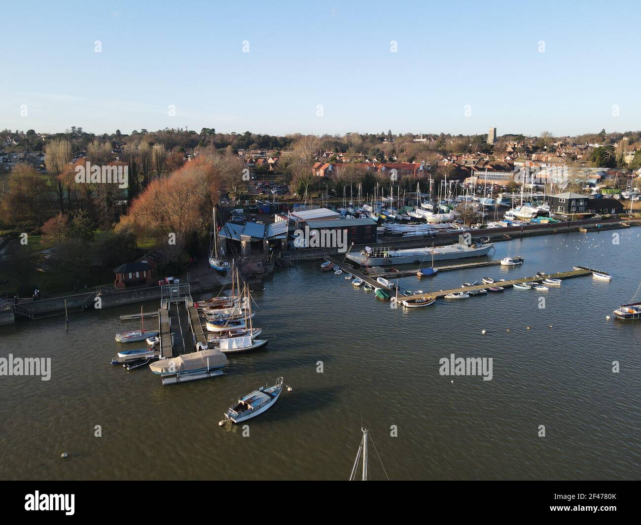 Woodbridge Suffolk UK Waterfront Aerial Stockfoto