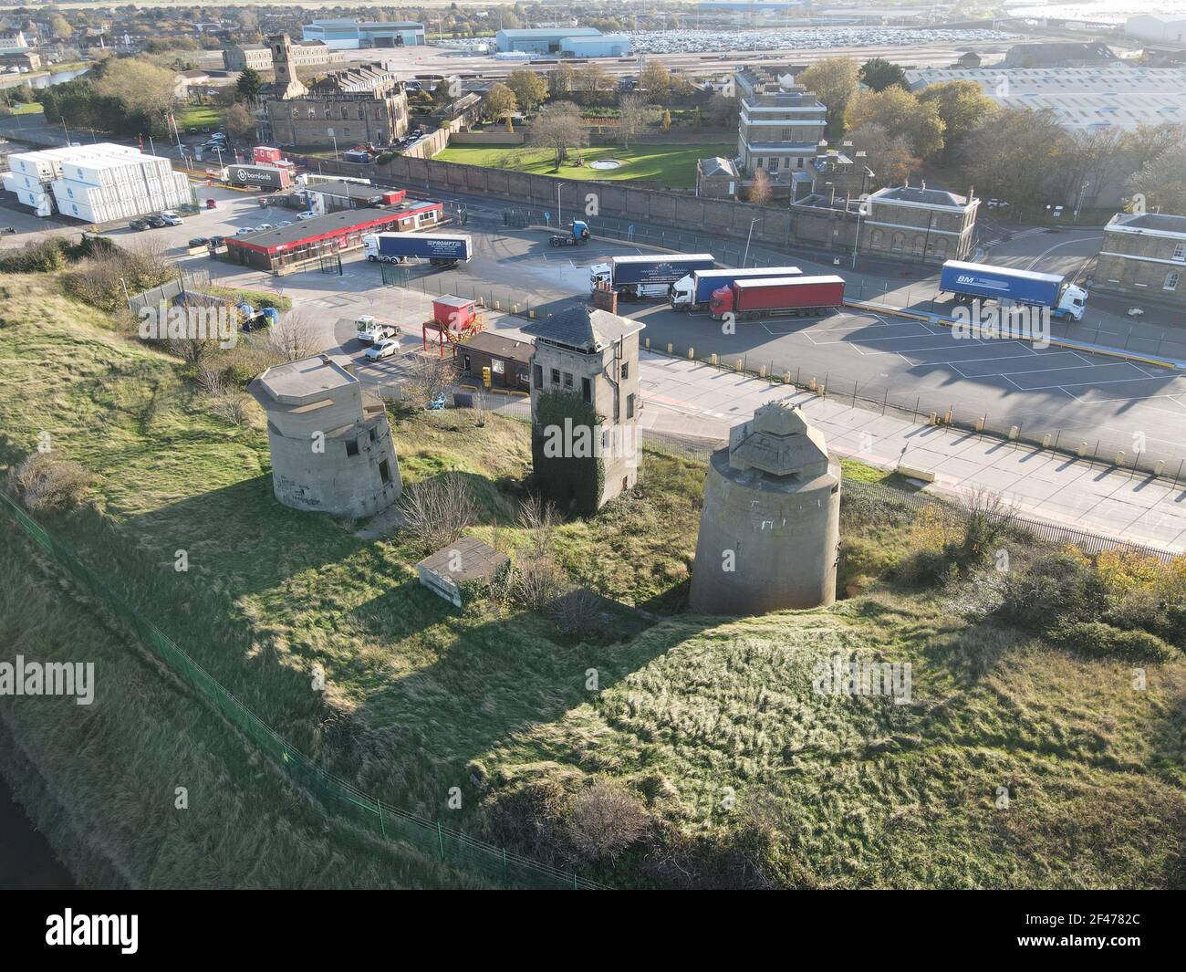 Sheerness Kent WW2 Befestigungsanlagen Luftbild Stockfoto
