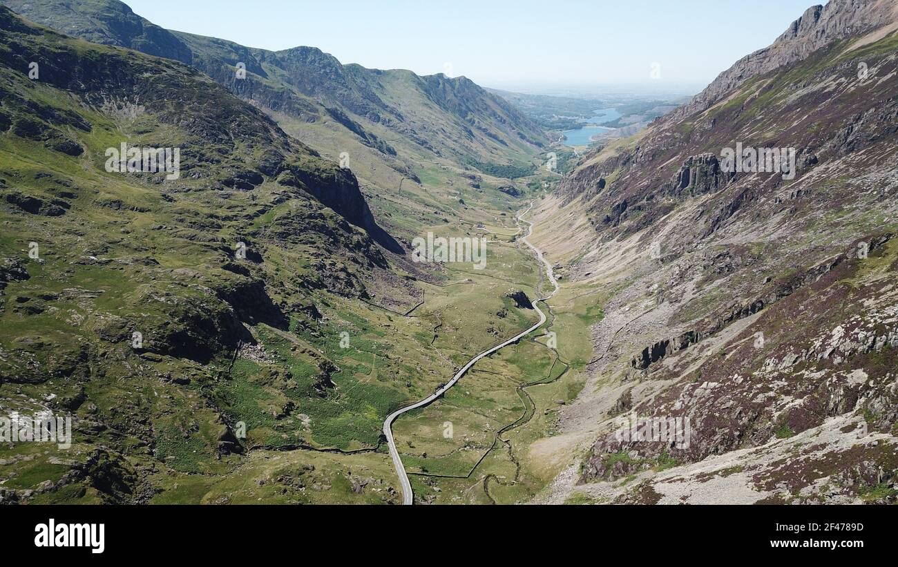 Pen-y-Pass wales Luftbild Stockfoto