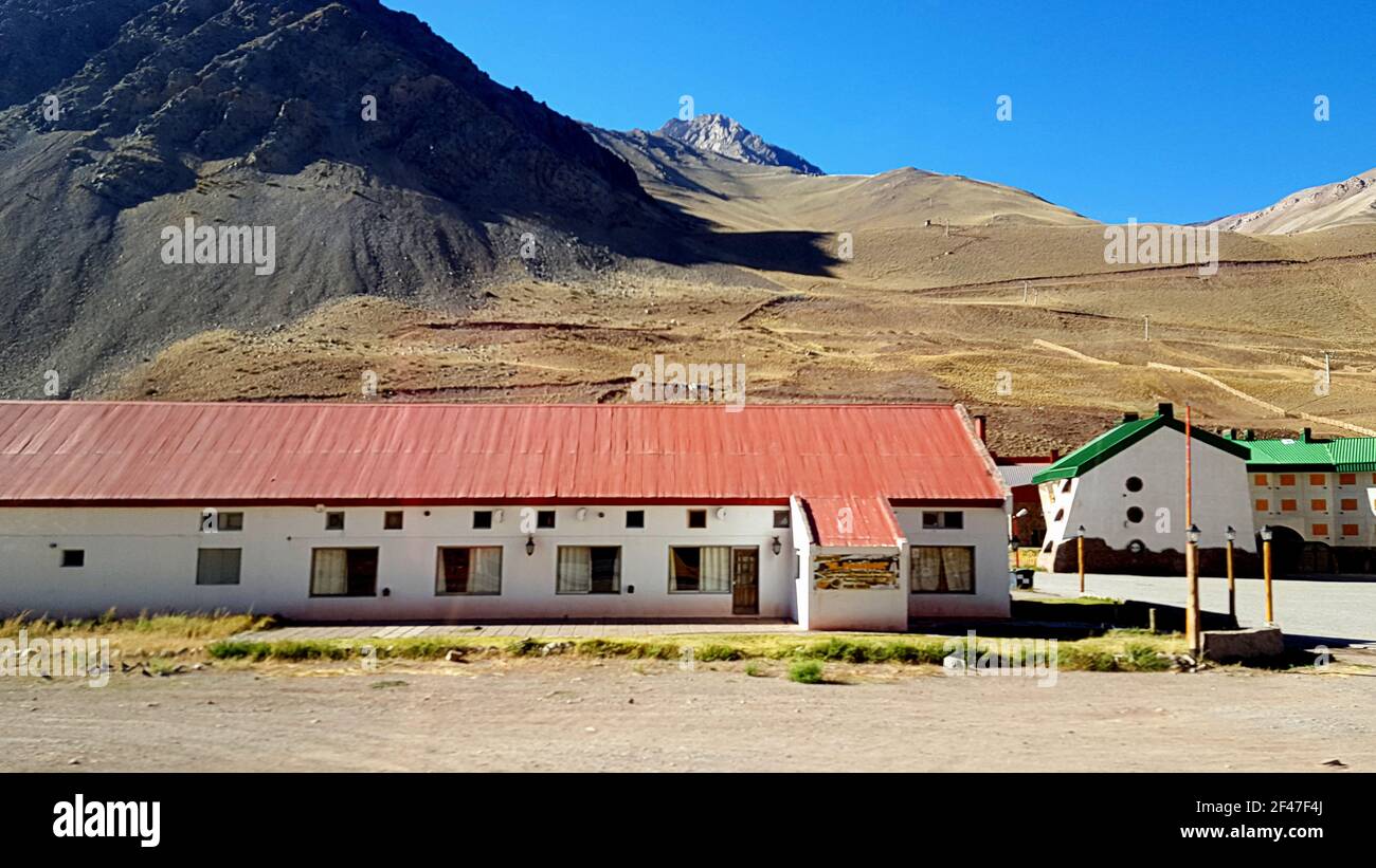 ARGENTINIEN der Aconcagua Provincial Park befindet sich in der Provinz Mendoza in Argentinien. Die Anden ziehen alle Arten von Nervenkitzel Suchenden Stockfoto