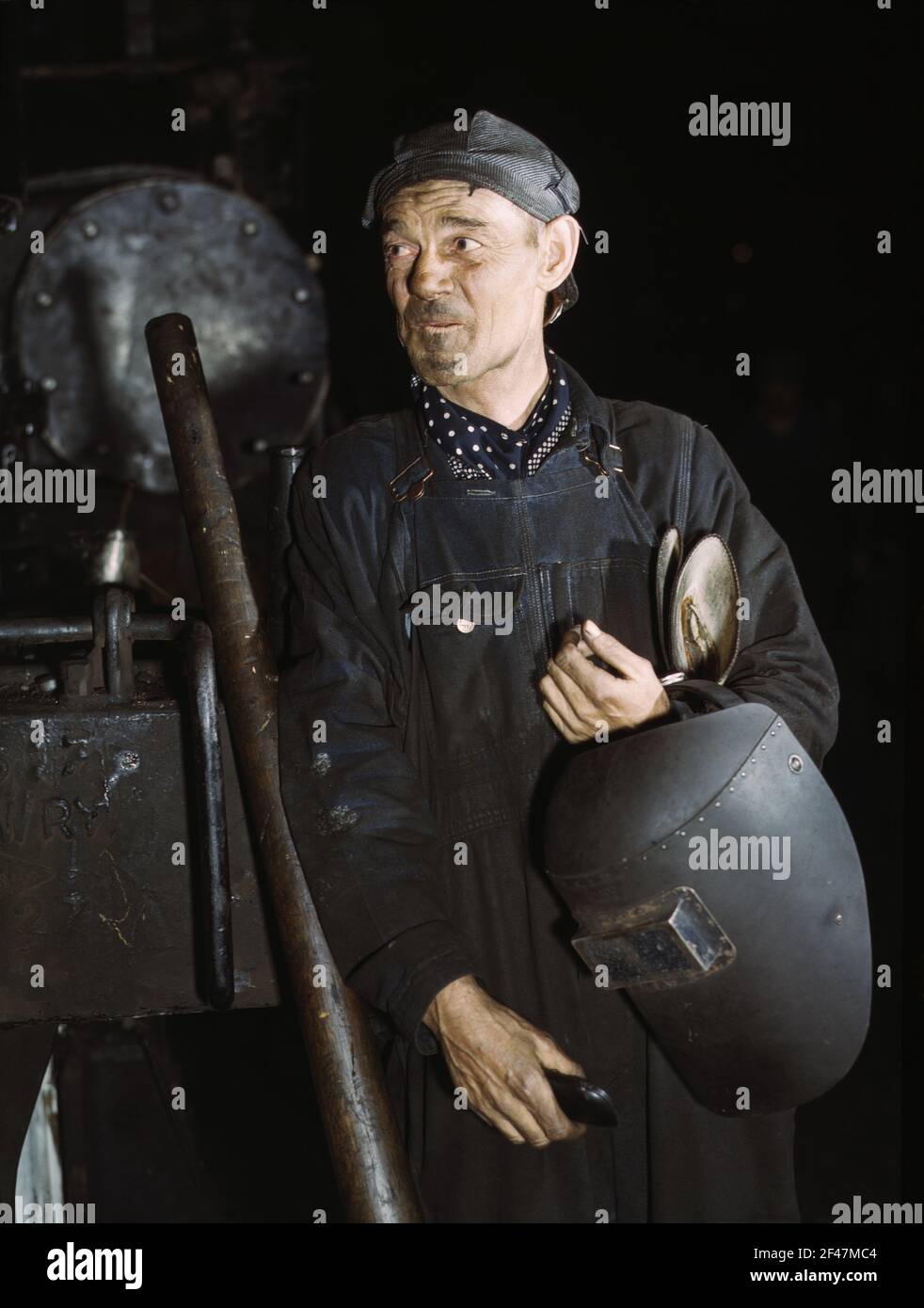 Schweißer, Chicago und North Western Railroad 40th Street Shops, Chicago, Illinois, USA, Jack Delano, US Office of war Information, Dezember 1942 Stockfoto