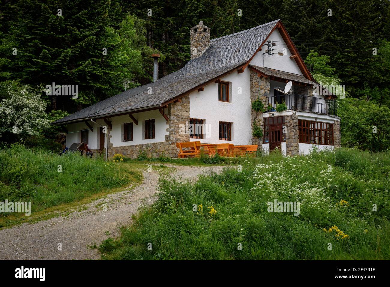 Berghütte Gerdar (Pallars Sobirà, Katalonien, Spanien, Pyrenäen) ESP: Refugio del Gerdar (Pallars Sobirà, Cataluña, España) Stockfoto