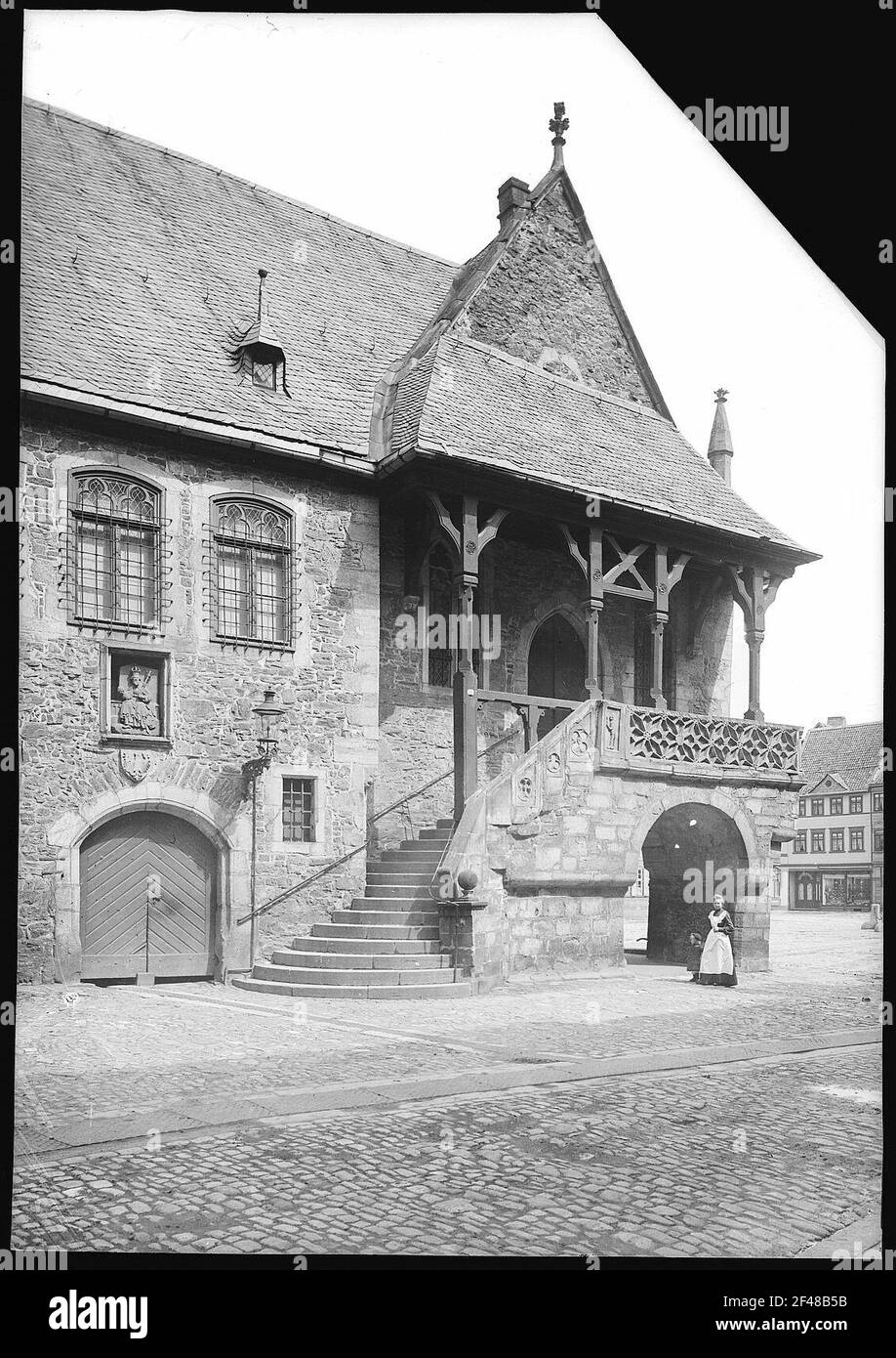 Goslar, Rathaus, Außentreppe zum Rathaus Stockfoto