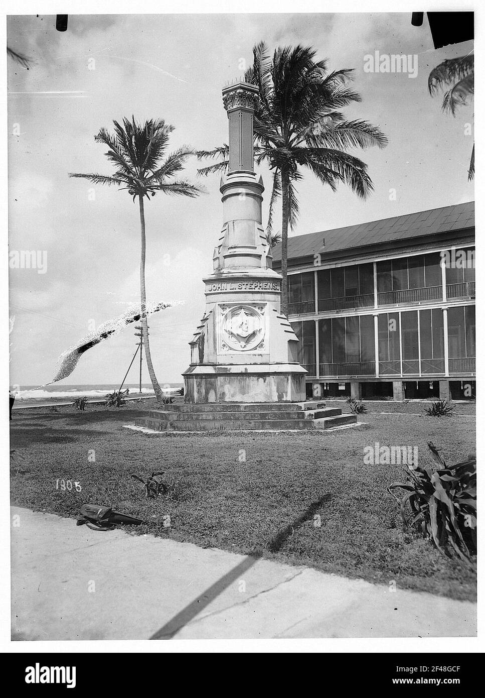 Gedenksäule für John Lloyd Stephens Stockfoto