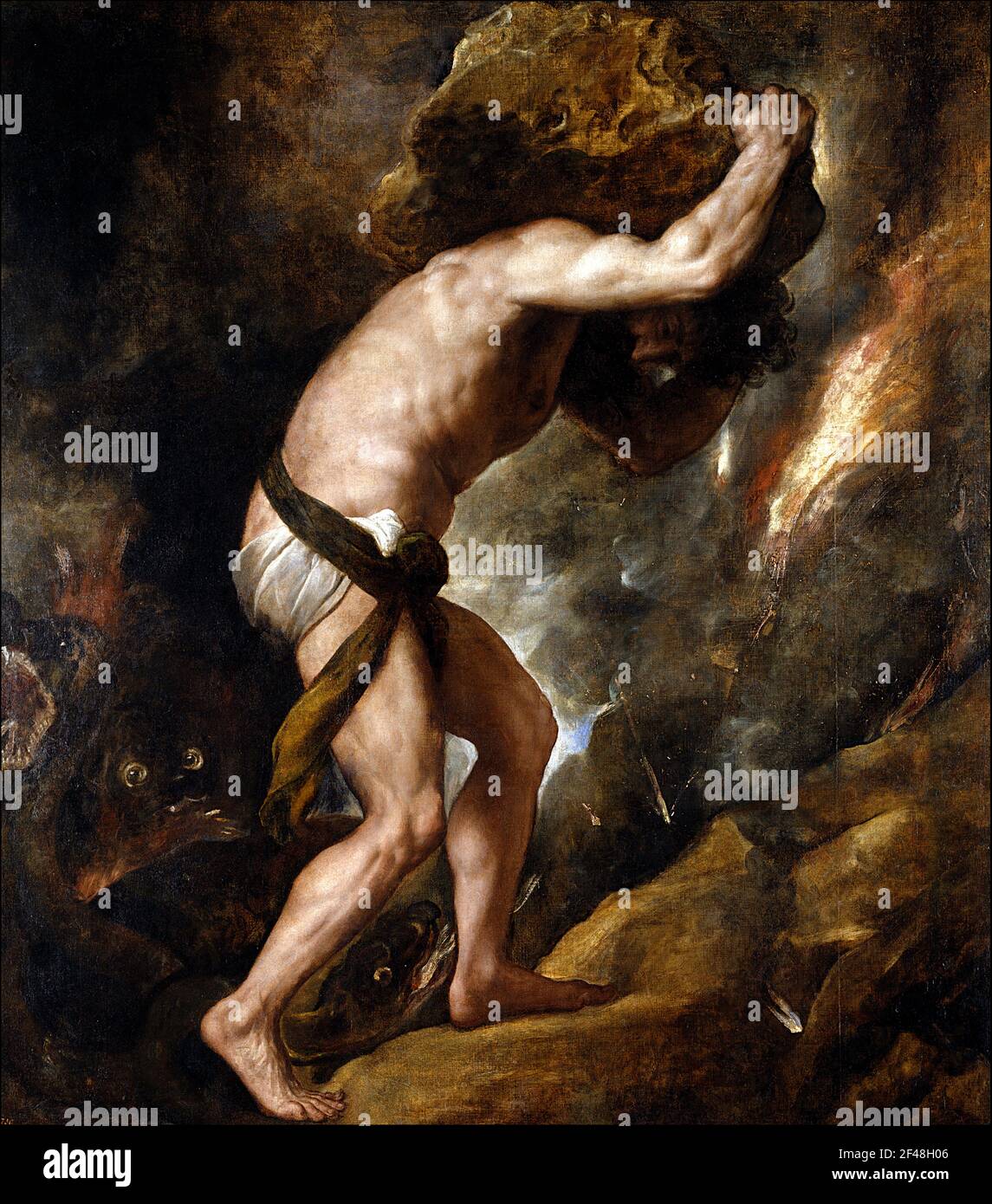 Sisyphus von Titian (1490–1576), Öl auf Leinwand, c. 1548/9 Stockfoto