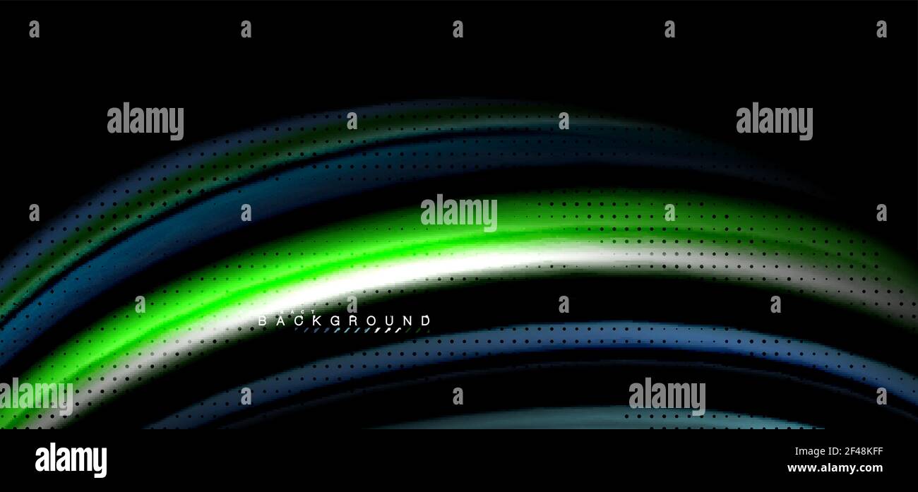 Mehrfarbige Wellenlinien auf schwarzem Hintergrund. Mehrfarbige Wellenlinien auf schwarzem Hintergrund Vektor-Design Stock Vektor