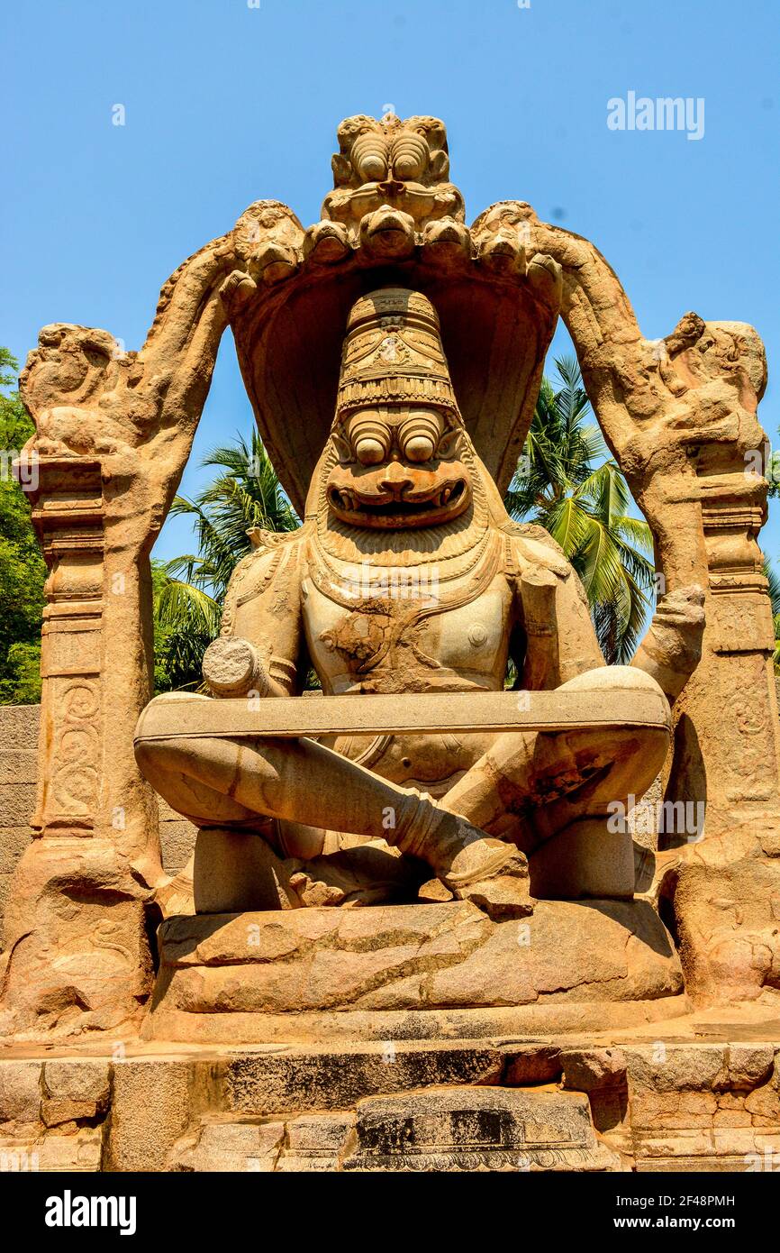 Narasimha in Hampi, UNESCO-Weltkulturerbe, Karnataka, Indien, Asien Stockfoto