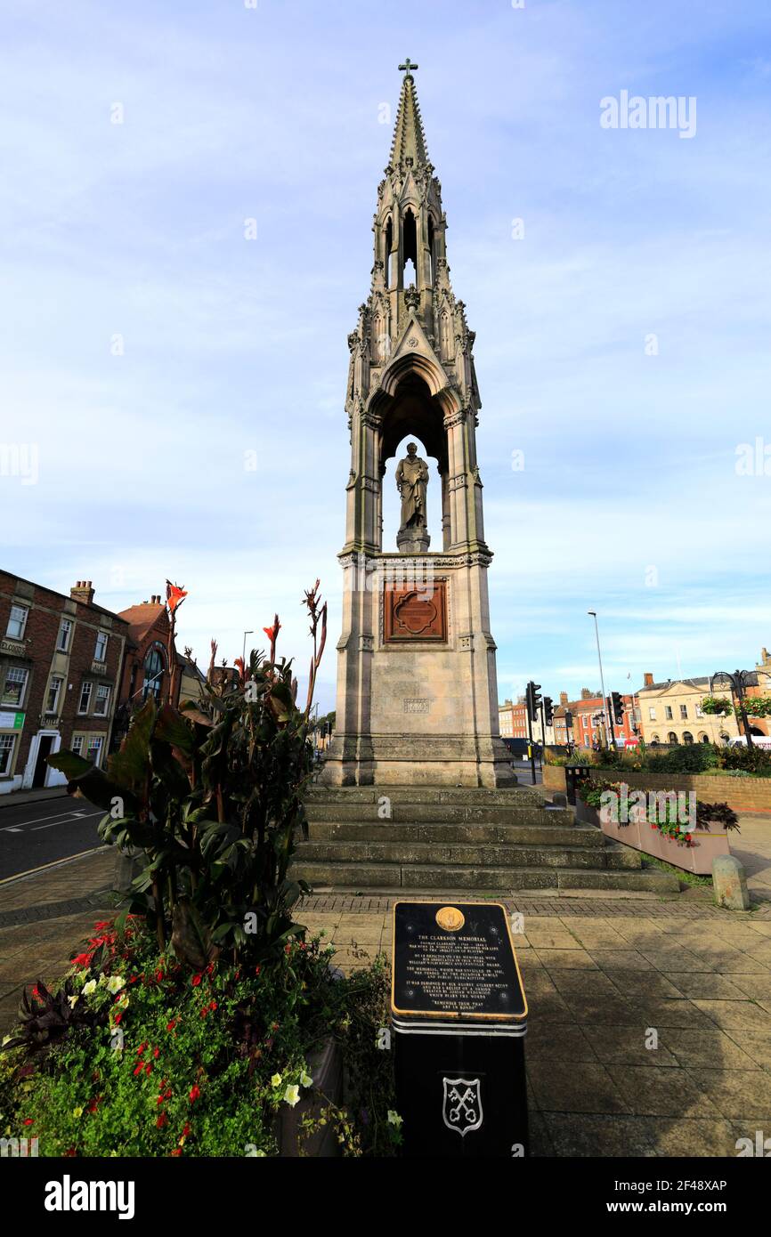 Das Thomas Clarkson Memorial, Wisbech Town, Cambridgeshire, England; Großbritannien Stockfoto