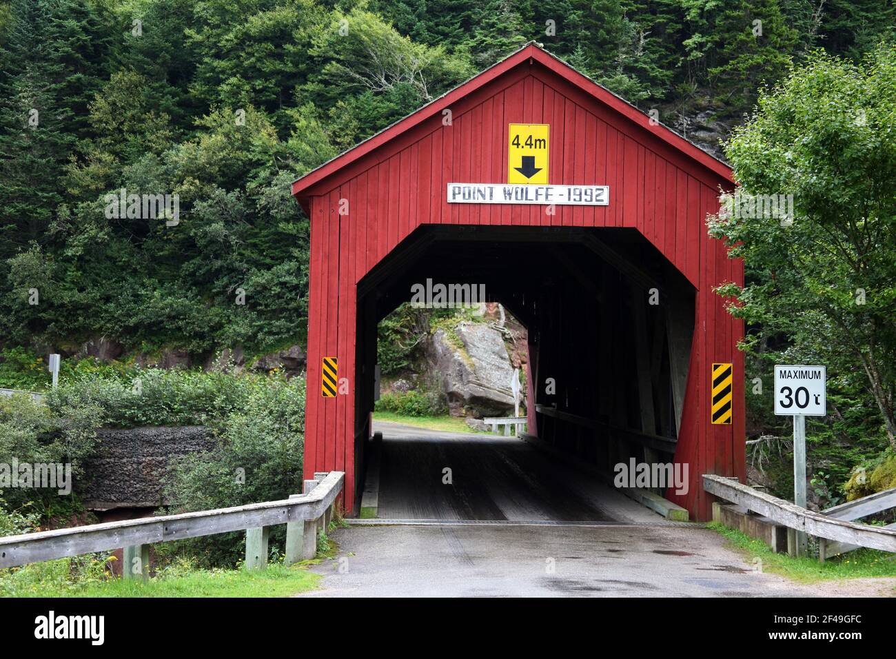 Point Wolfe Covered Bridge, Fundy National Park, Alma, New Brunswick, Kanada Stockfoto
