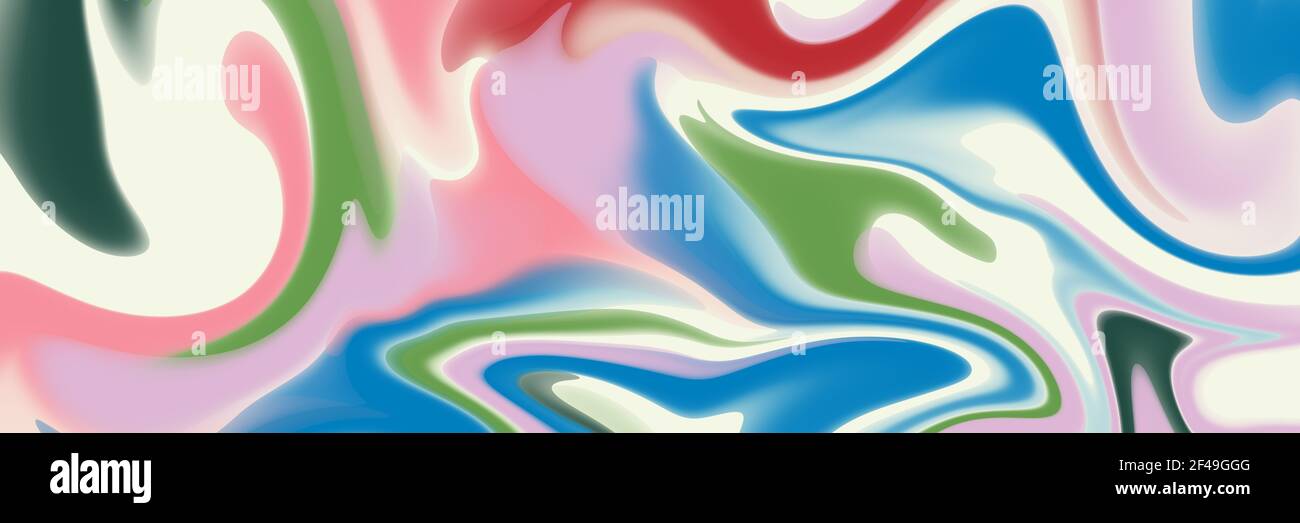 Ornamentaler Hintergrund mit abstrakten Mustern Flüssige Malerei abstrakte Textur, Kunsttechnik. Eine bunte Kombination aus Acryl lebendige Farben. Stockfoto