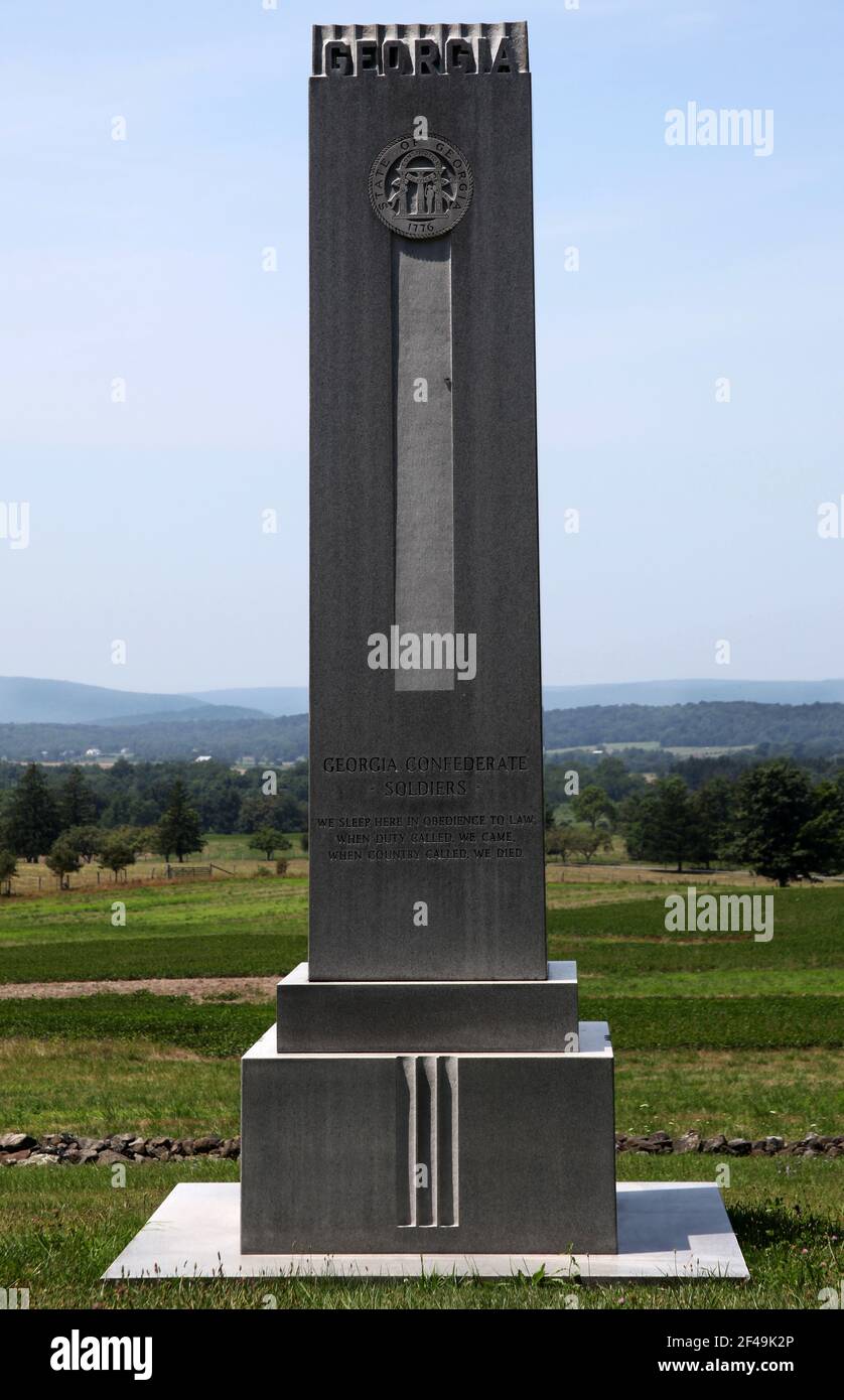 Georgia Monument, Gettysburg National Military Park, Pennsylvania, USA Stockfoto