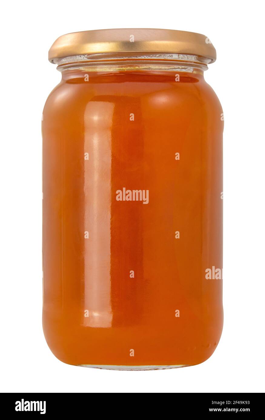 Isoliertes Glas Von Bio Hausgemachte Aprikosenmarmelade Oder Marmelade Auf Ein weißer Hintergrund Stockfoto