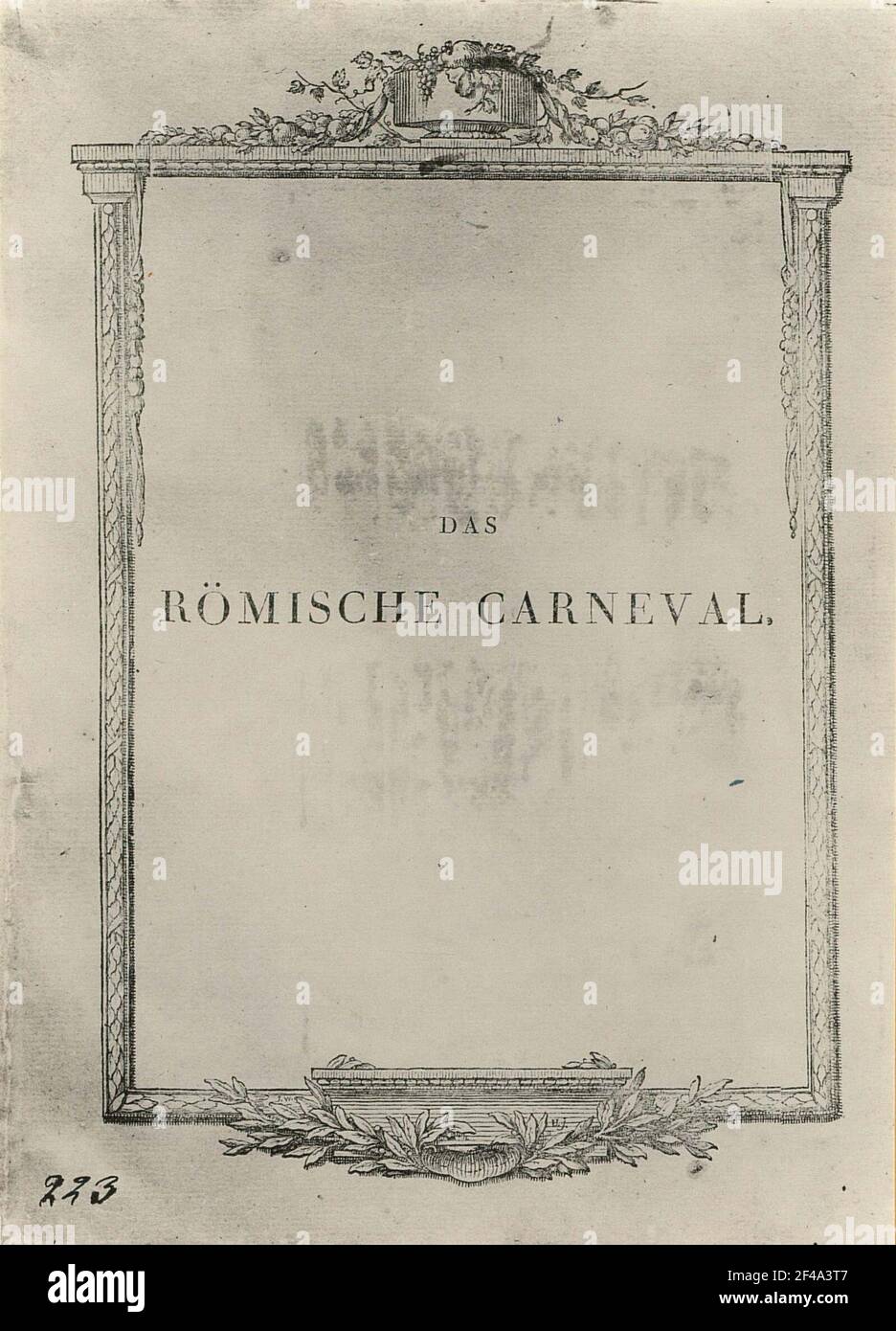 Der römische Karneval von J. W. von Goethe. Originalausgabe (1789). Titelseite Stockfoto
