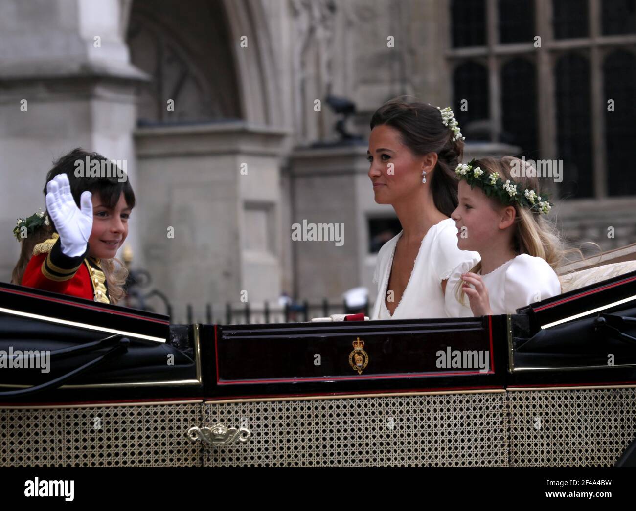 Königliche Hochzeit. William und Kate. Wills und Kate. Herzog und Herzogin von Cambridge. Britische Königsfamilie. Stockfoto