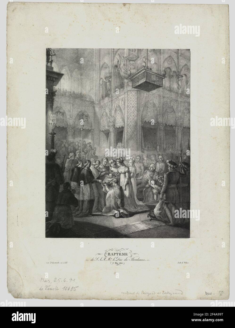 Taufe des Herzogs von Bordeaux, 01. Mai 1821 Stockfoto