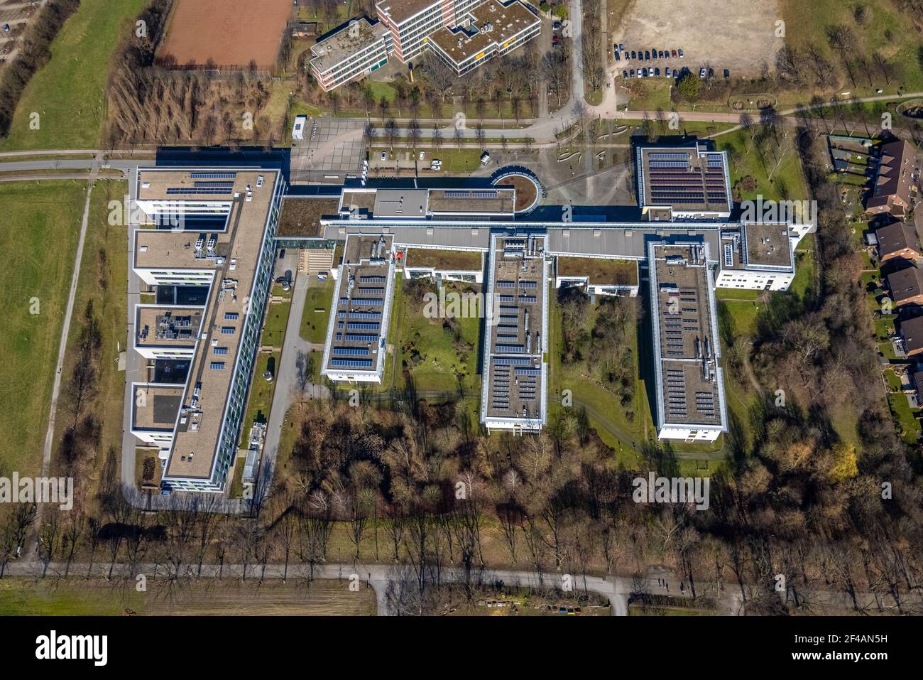 Luftaufnahme, Westfälische Universität, Buer, Gelsenkirchen, Ruhrgebiet ...