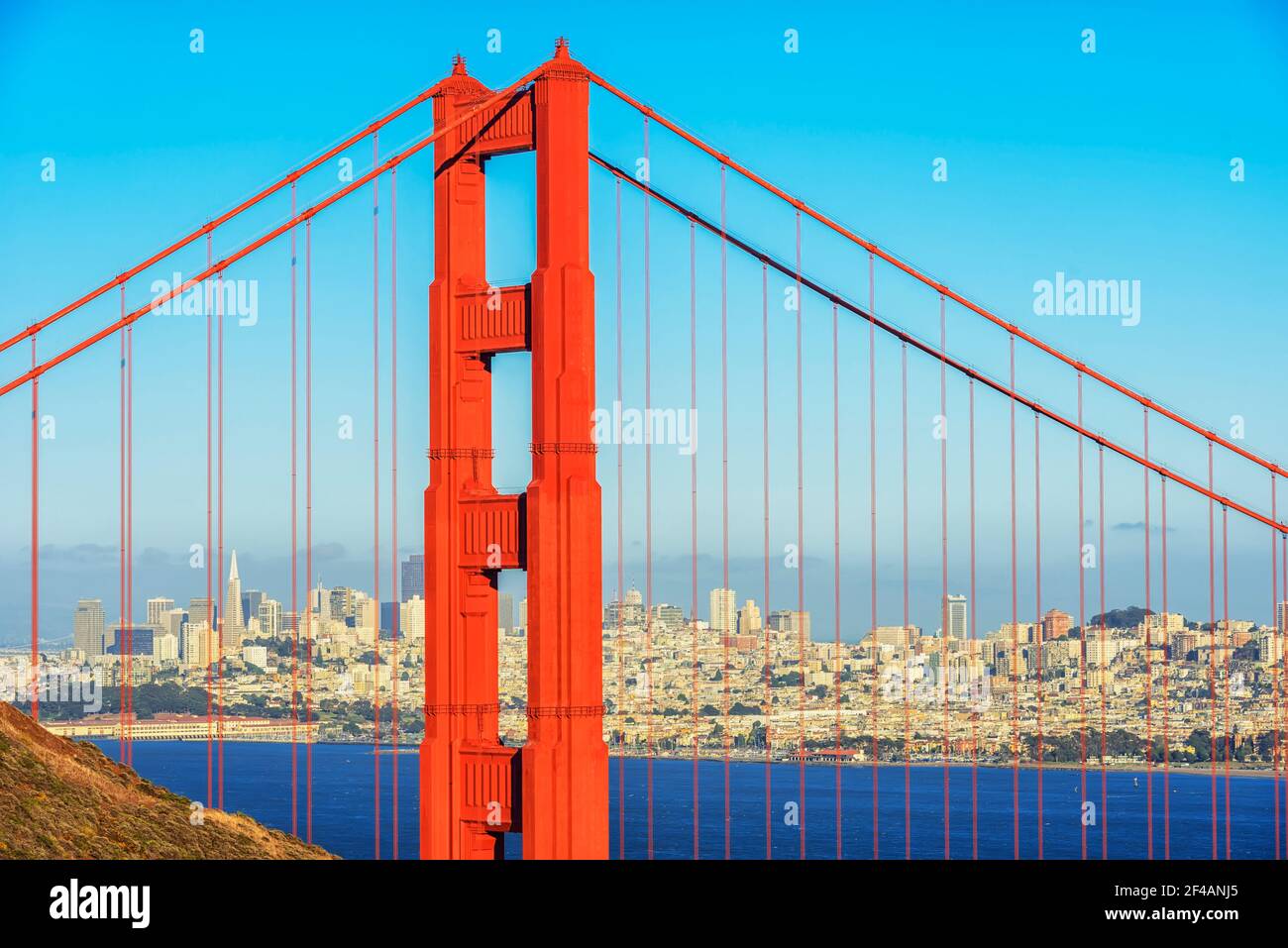 Blick auf die Golden Gate Bridge, San Francisco, Kalifornien, USA Stockfoto