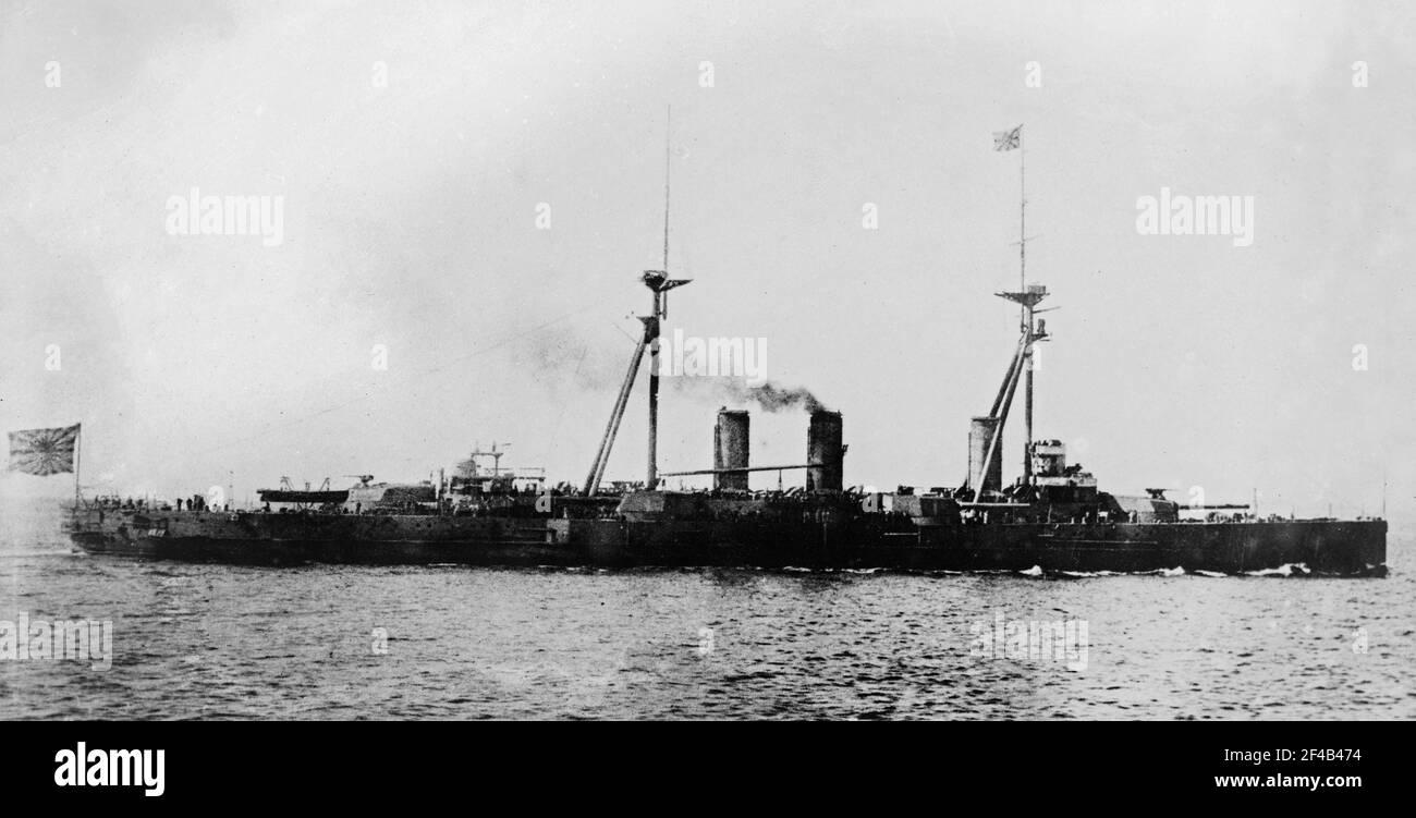 Schlachtschiff Kawachi Ca der Kaiserlich japanischen Marine. 1910-1915 Stockfoto