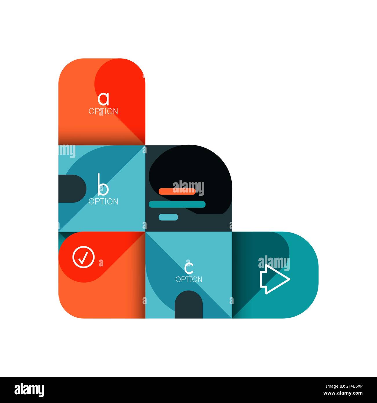 Infografiken Option und Schritt für Schritt in abgerundeten Quadraten, Element des Diagramms, Diagramm, Diagramm mit Optionen, Teile, Prozesse. Infografiken Option und Schritt für Schritt in abgerundeten Quadraten, Element des Diagramms, Diagramm, Diagramm mit Optionen, Teile, Prozesse. Vektor-Geschäftsvorlage für Präsentation oder Web-Info-Banner Stock Vektor