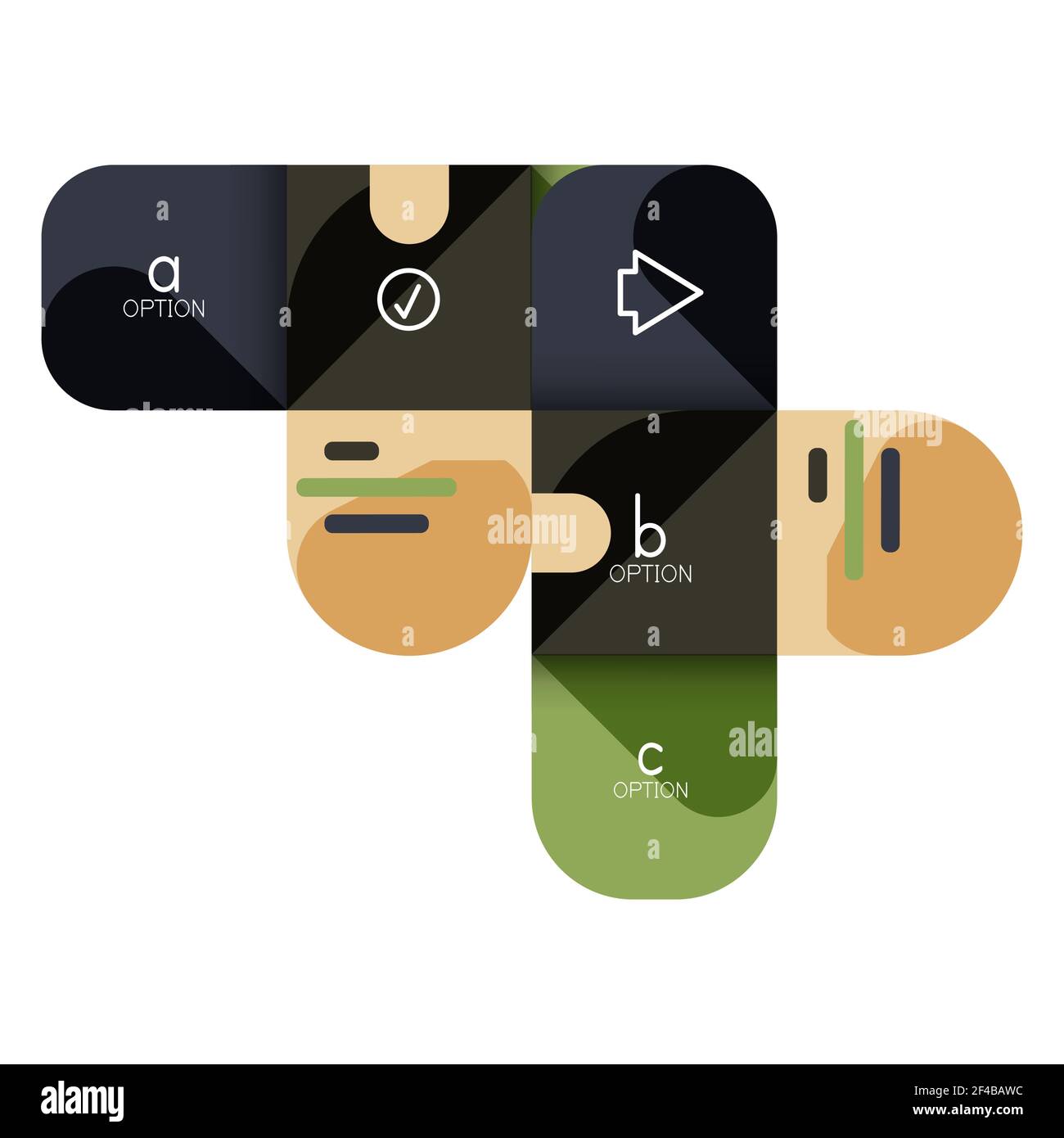 Infografiken Option und Schritt für Schritt in abgerundeten Quadraten, Element des Diagramms, Diagramm, Diagramm mit Optionen, Teile, Prozesse. Infografiken Option und Schritt für Schritt in abgerundeten Quadraten, Element des Diagramms, Diagramm, Diagramm mit Optionen, Teile, Prozesse. Vektor-Geschäftsvorlage für Präsentation oder Web-Info-Banner Stock Vektor