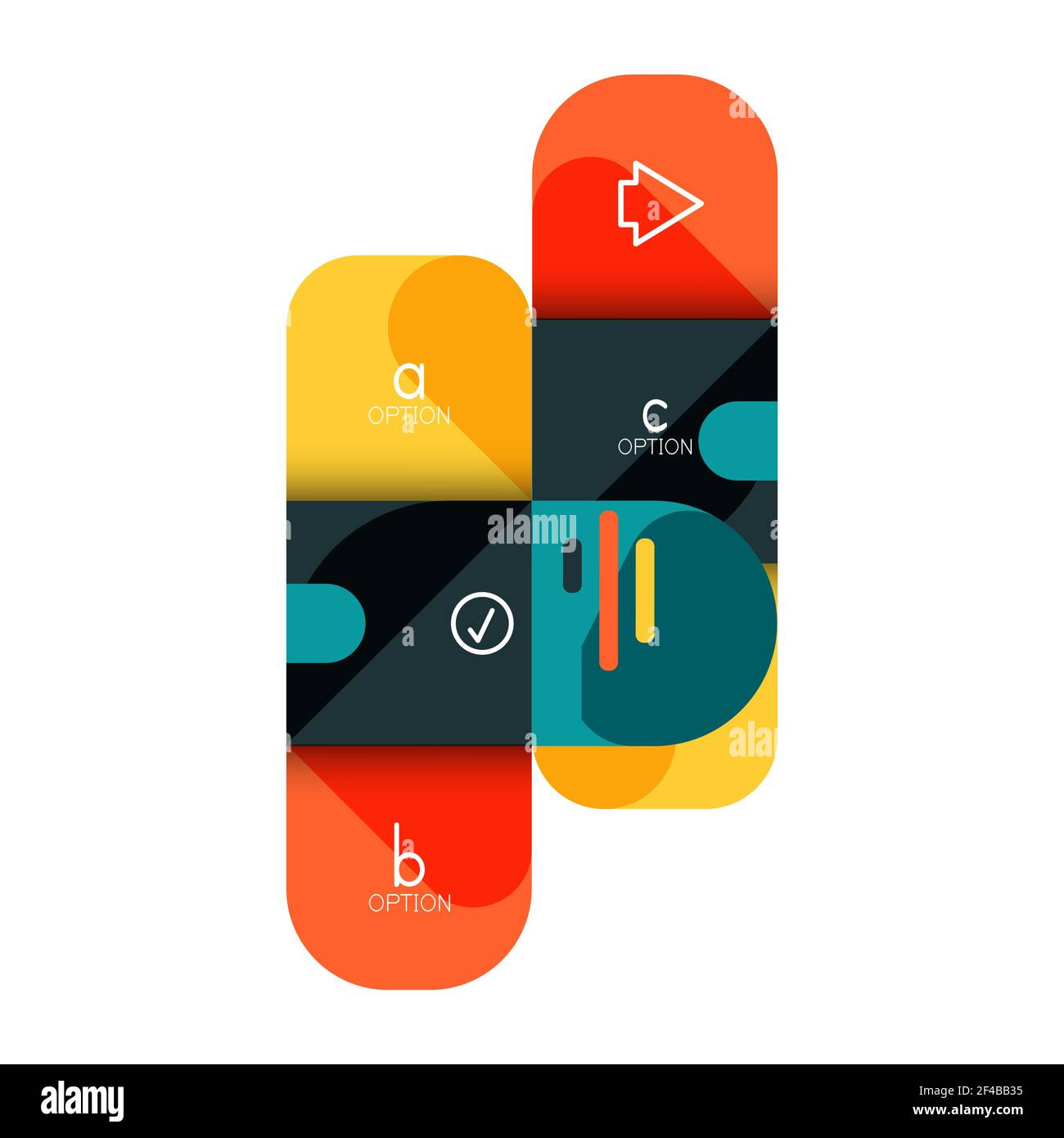 Infografiken Option und Schritt für Schritt in abgerundeten Quadraten, Element des Diagramms, Diagramm, Diagramm mit Optionen, Teile, Prozesse. Infografiken Option und Schritt für Schritt in abgerundeten Quadraten, Element des Diagramms, Diagramm, Diagramm mit Optionen, Teile, Prozesse. Vektor-Geschäftsvorlage für Präsentation oder Web-Info-Banner Stock Vektor