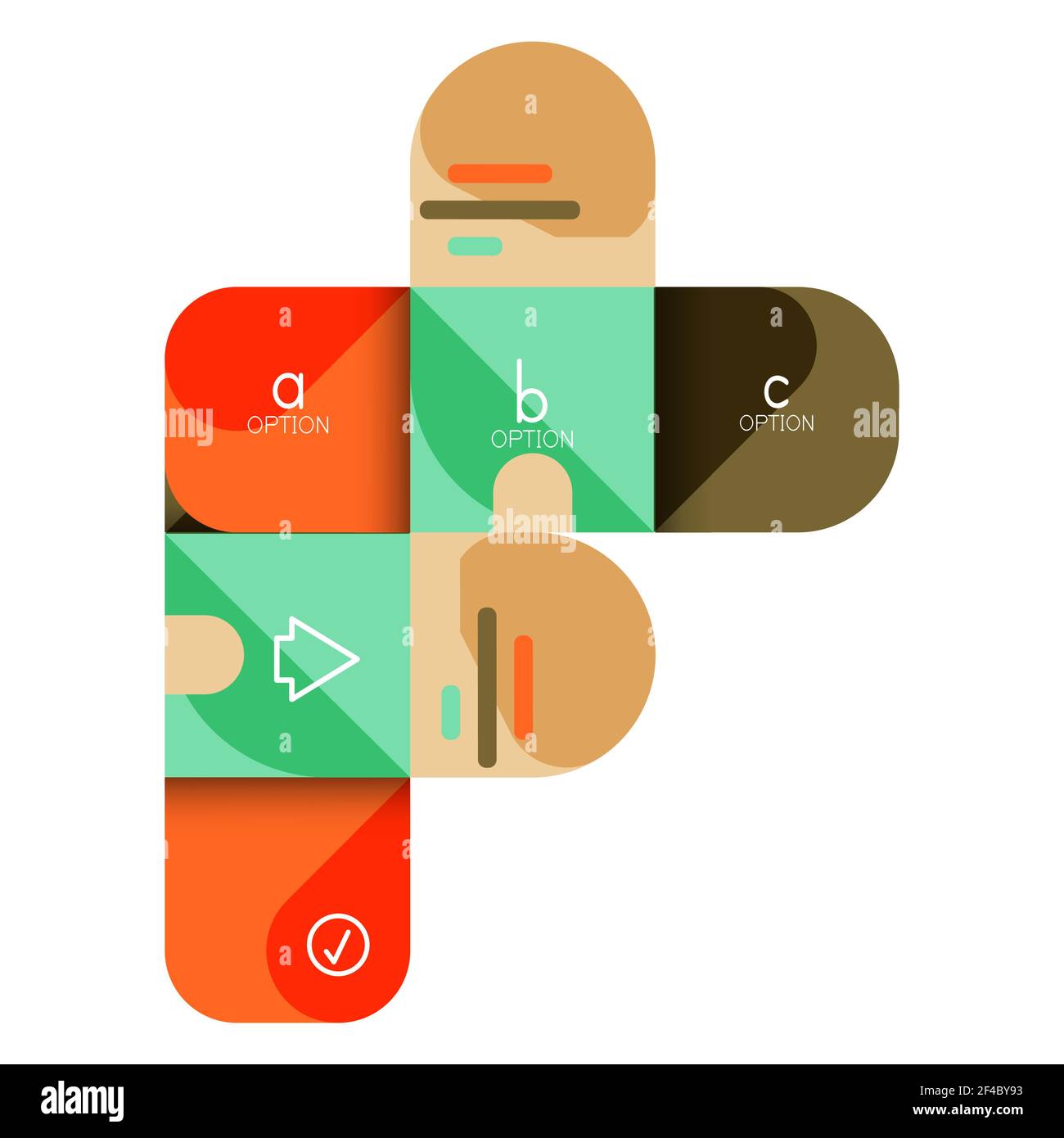 Infografiken Option und Schritt für Schritt in abgerundeten Quadraten, Element des Diagramms, Diagramm, Diagramm mit Optionen, Teile, Prozesse. Infografiken Option und Schritt für Schritt in abgerundeten Quadraten, Element des Diagramms, Diagramm, Diagramm mit Optionen, Teile, Prozesse. Vektor-Geschäftsvorlage für Präsentation oder Web-Info-Banner Stock Vektor